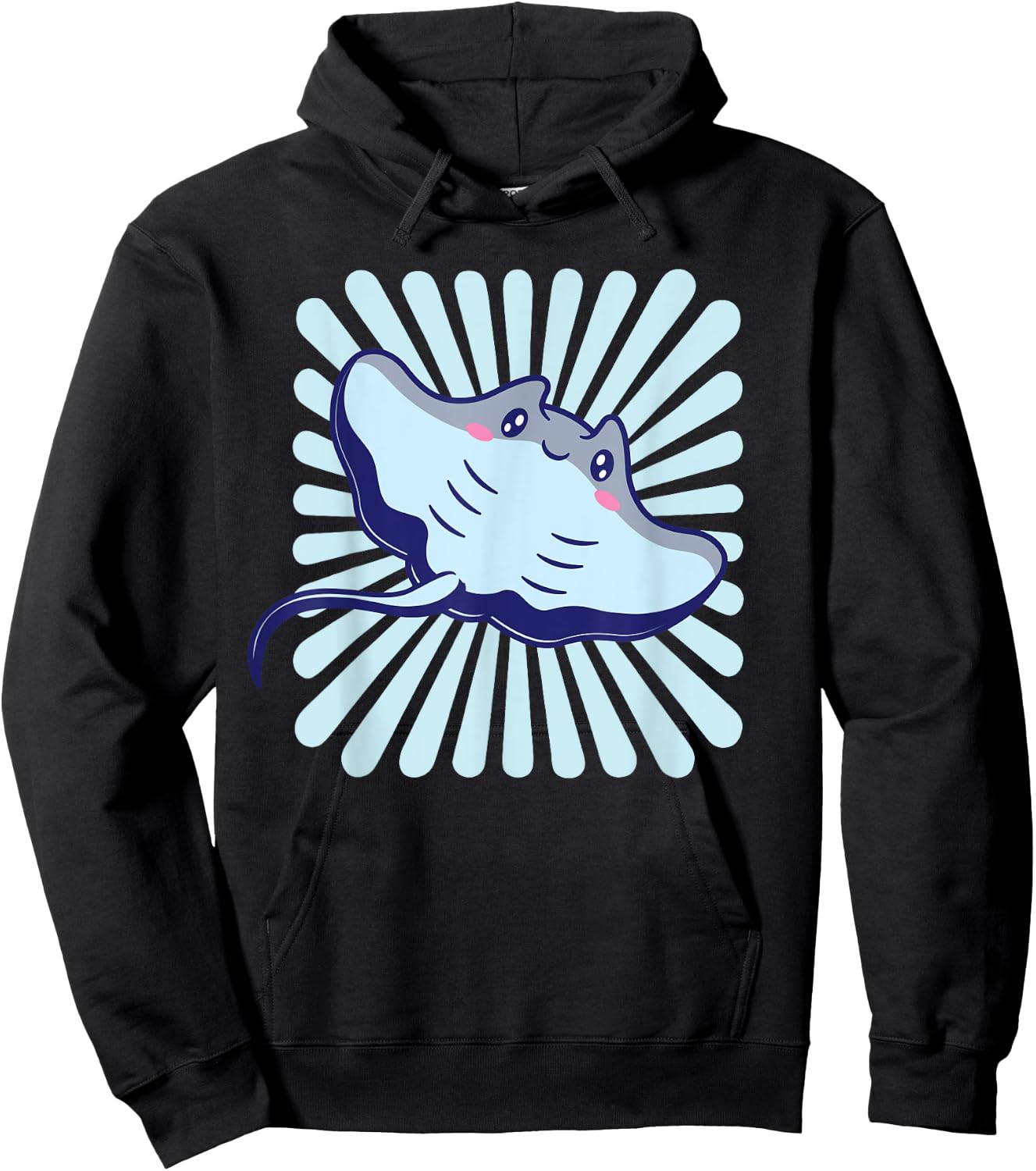 Stingray Manta Ray Kawaii Sea Ocean Animal Hoodie - Hoodie | Black