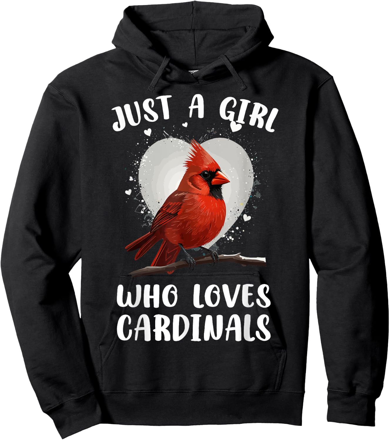 Just a Girl Who Loves Cardinals Bird Birding Red Cardinal Hoodie - Hoodie | Black