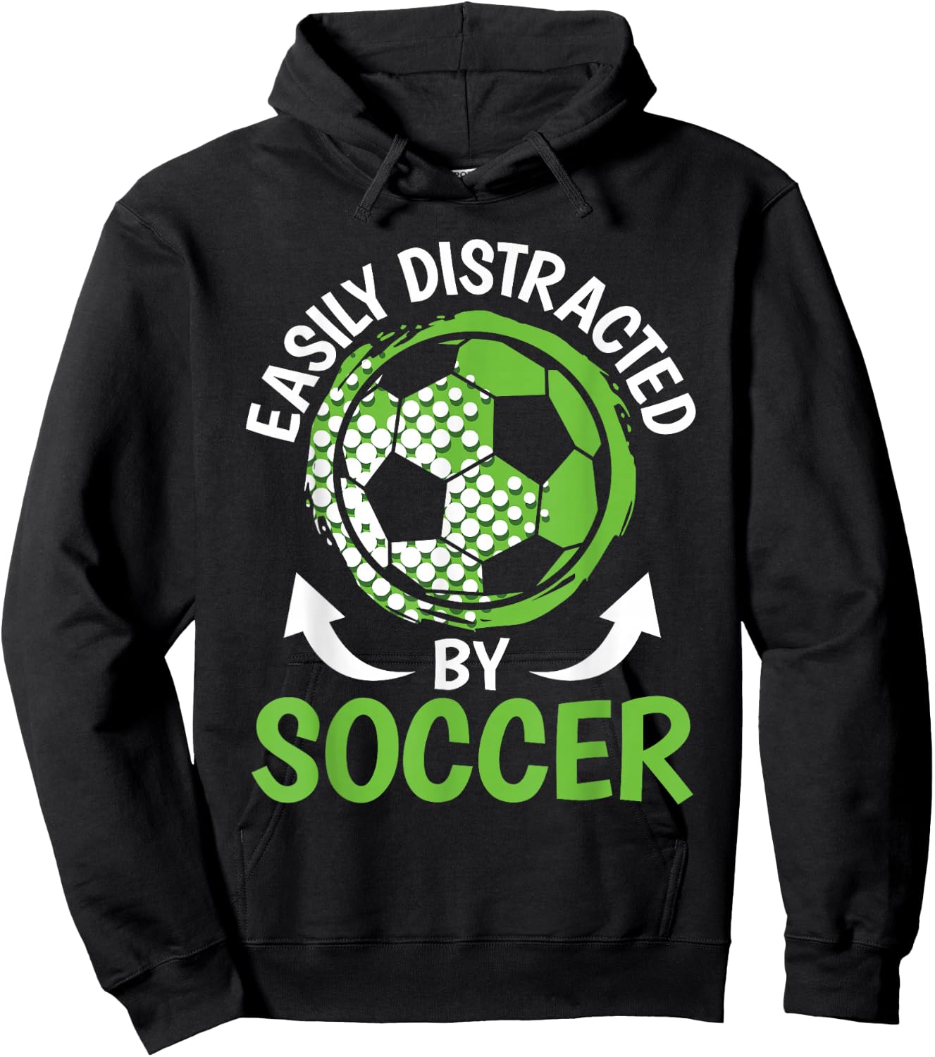 Easily Distracted By Soccer Men Boys Kids Soccer Player Hoodie - Hoodie | Black
