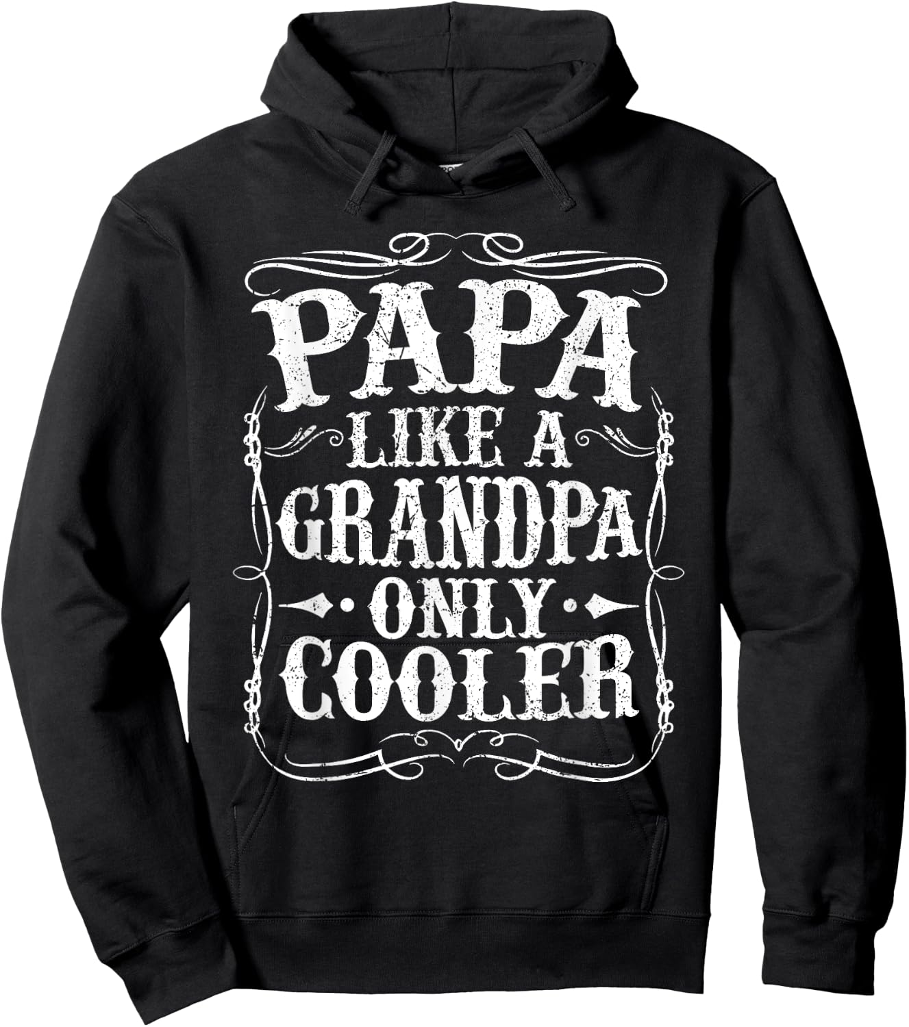 Papa Like a Grandpa Only Cooler Papa Vintage Father's Day Hoodie - Hoodie | Black