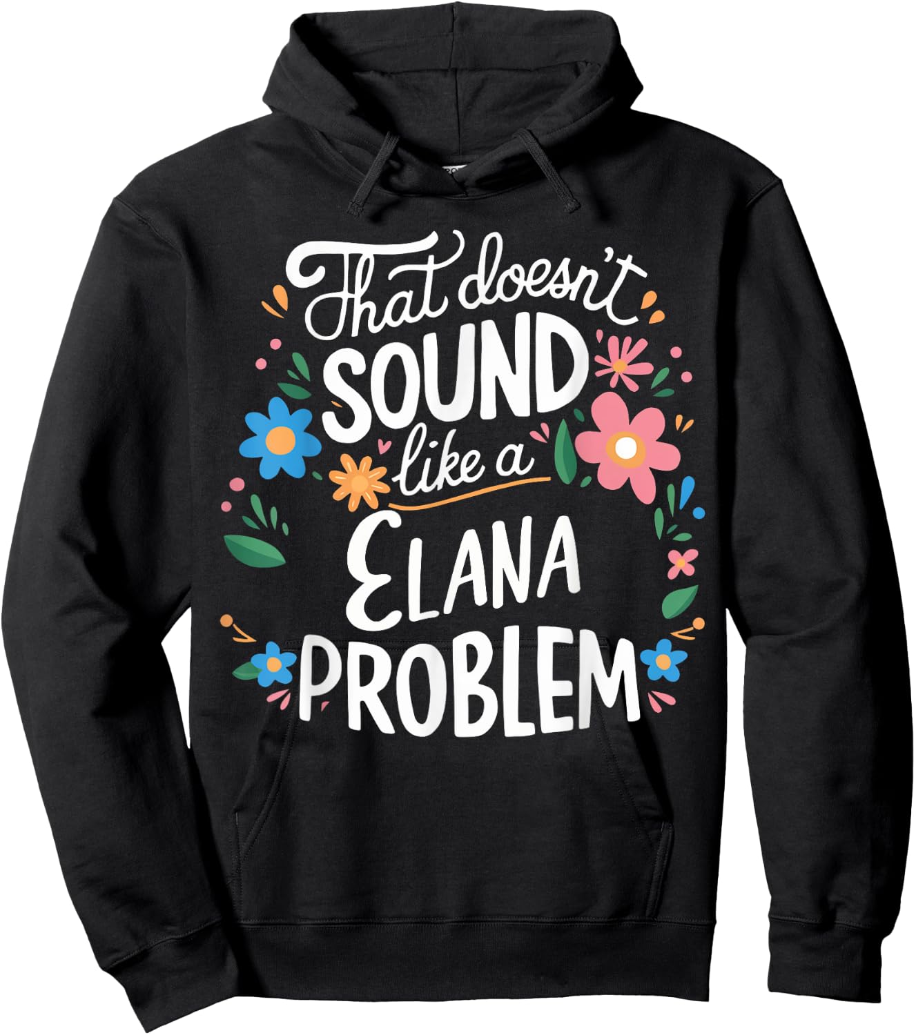Elana Personalized Cute Girls Elana Name Hoodie - Hoodie | Black