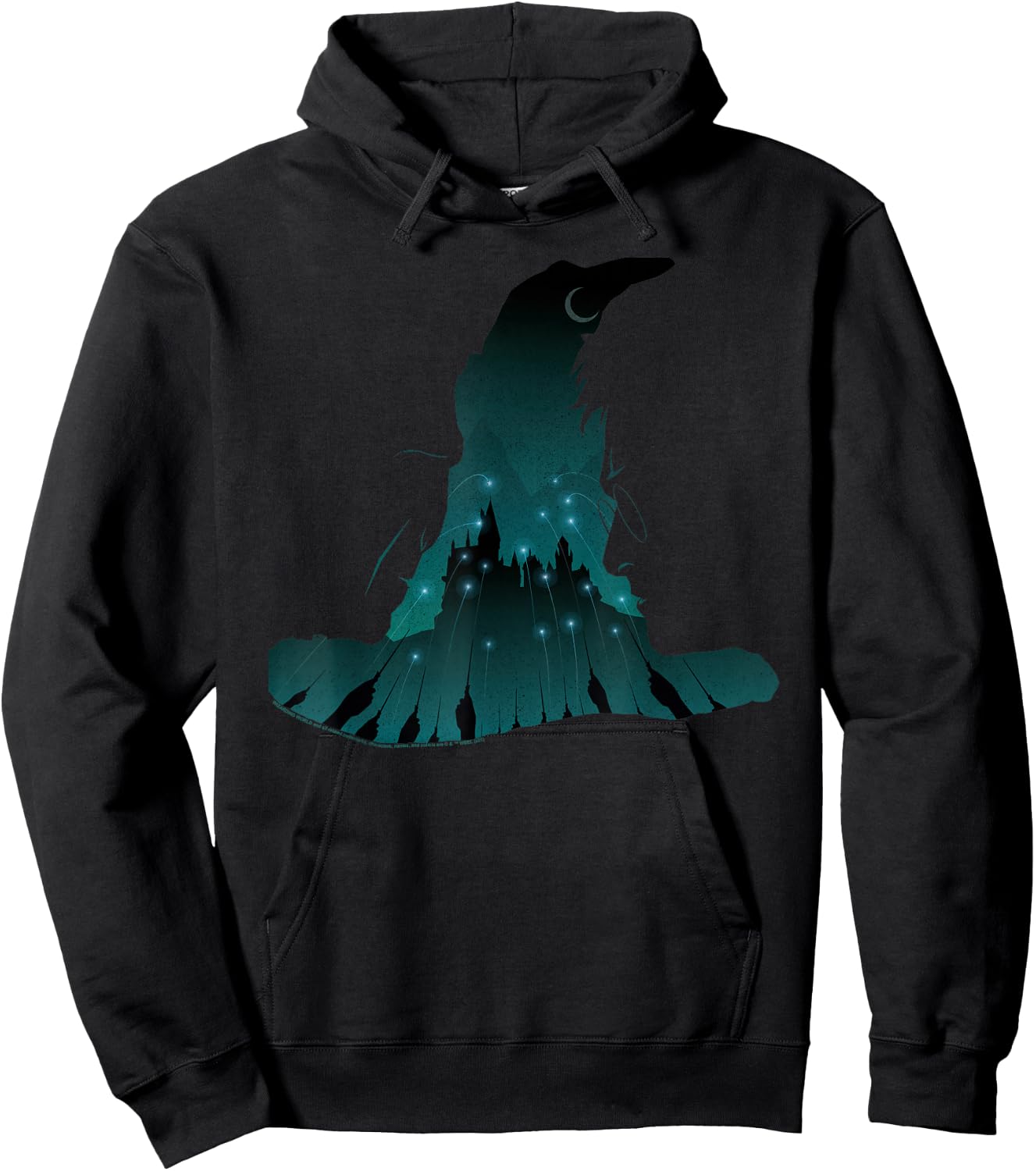 Harry Potter Sorting Hat and Hogwarts Attack Hoodie - Hoodie | Black