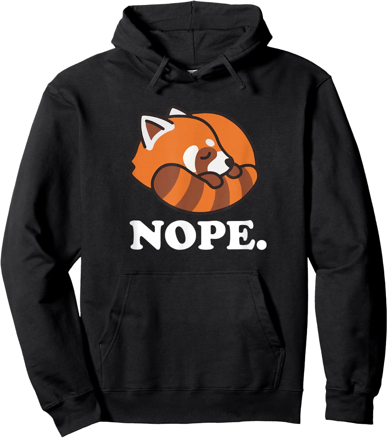 Girls Cute Kawaii NOPE Nap Sleep Red Panda Lover Hoodie - Hoodie | Black