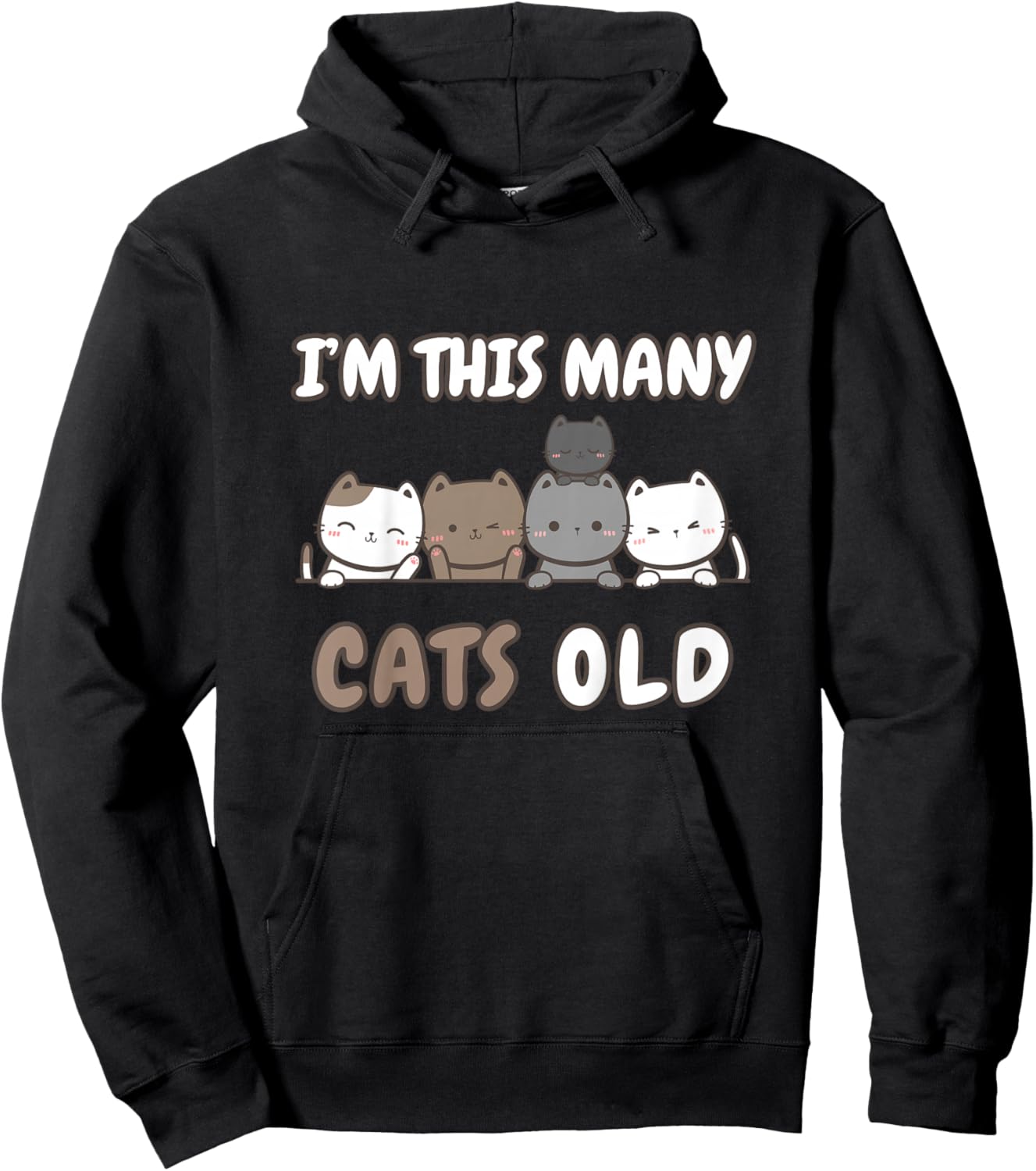 I'm This Many Cats Old - Funny 5th Birthday 5 Years Old Bday Hoodie - Hoodie | Black