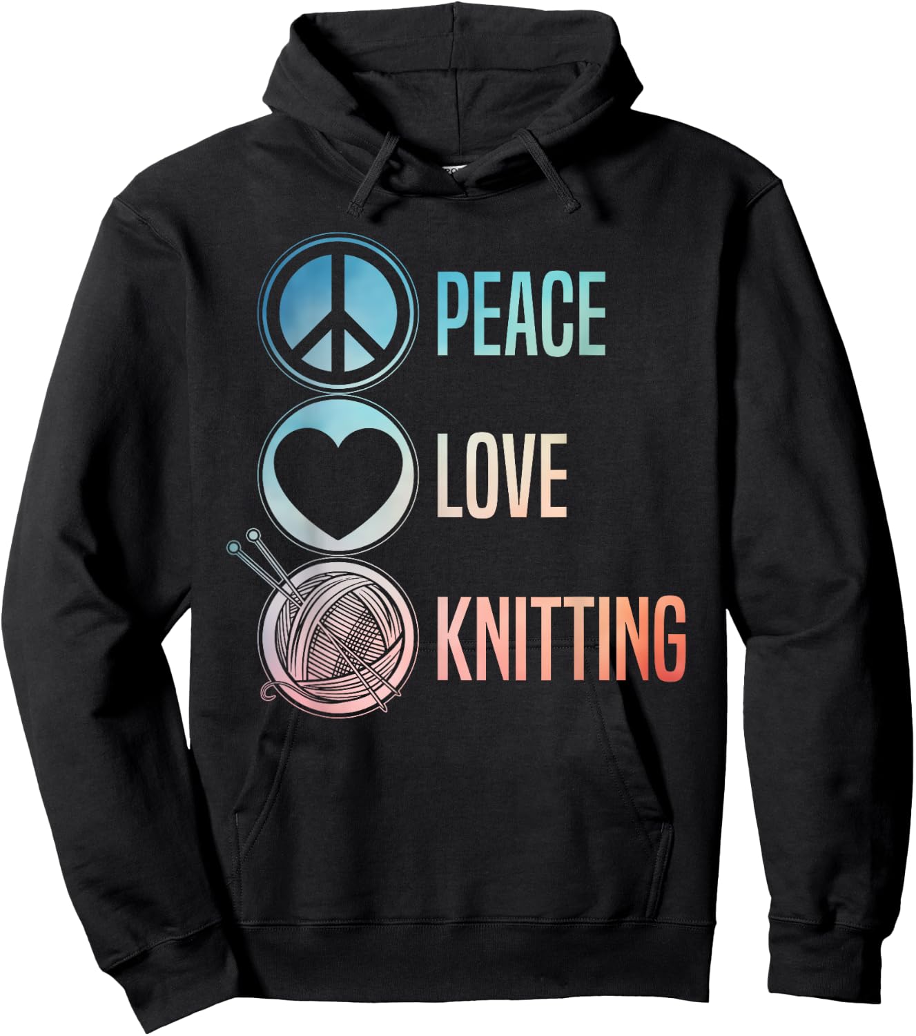 Funny Knitting Art Men Knit Yarn Lover Knitter Hoodie - Hoodie | Black