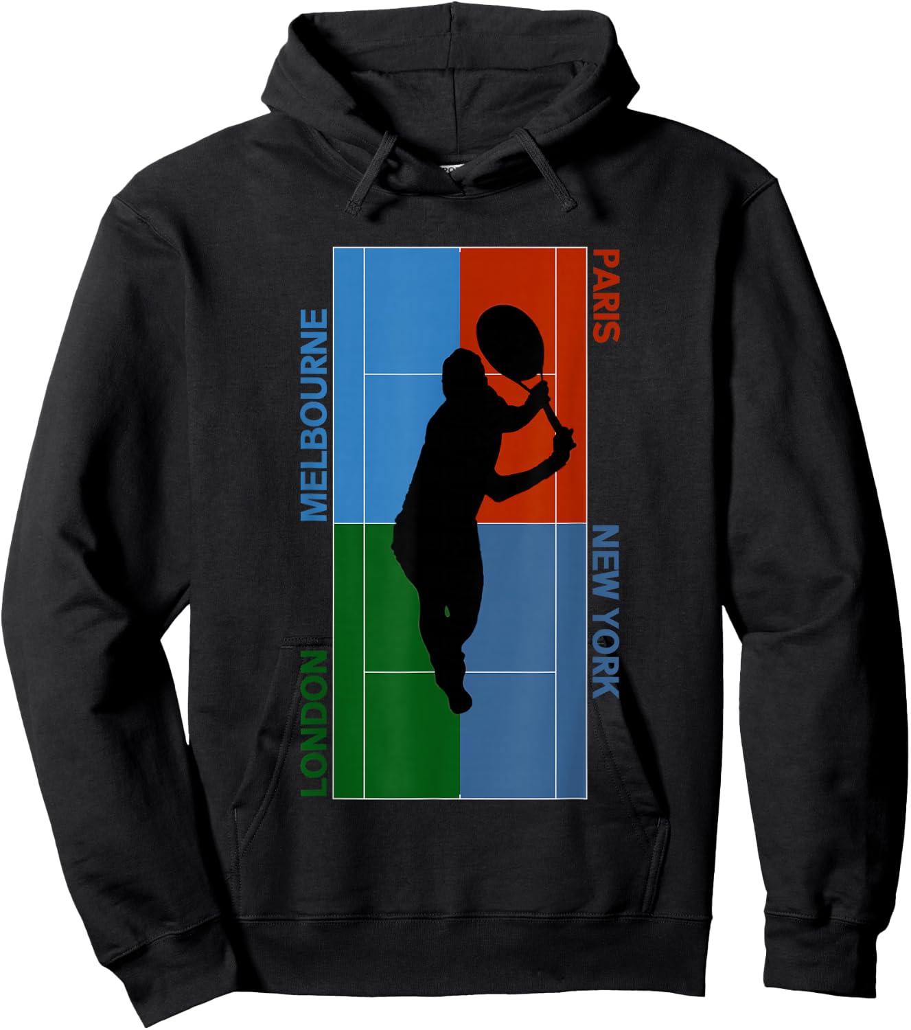 Tennis Grand Slam Courts Hoodie - Hoodie | Black