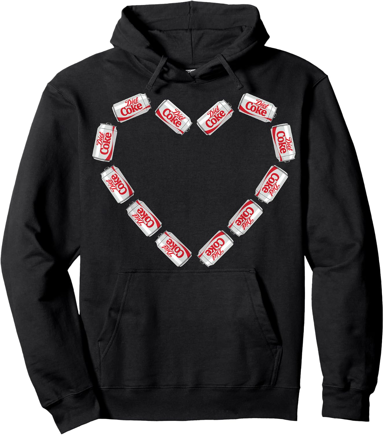Coca-Cola Company Diet Coke Heart Cans - -Adults - Black - Small - Short Sleeve - Classic Fit Hoodie - Hoodie | Black