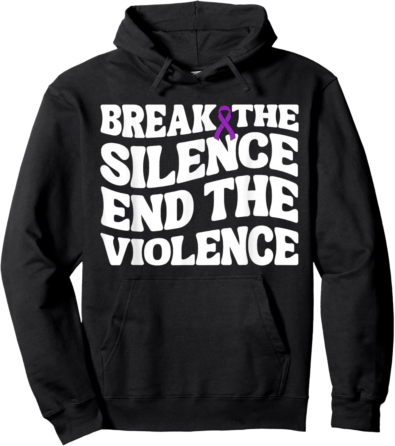 Break The Silence End Violence Domestic Violence Awareness Hoodie - Hoodie | Black