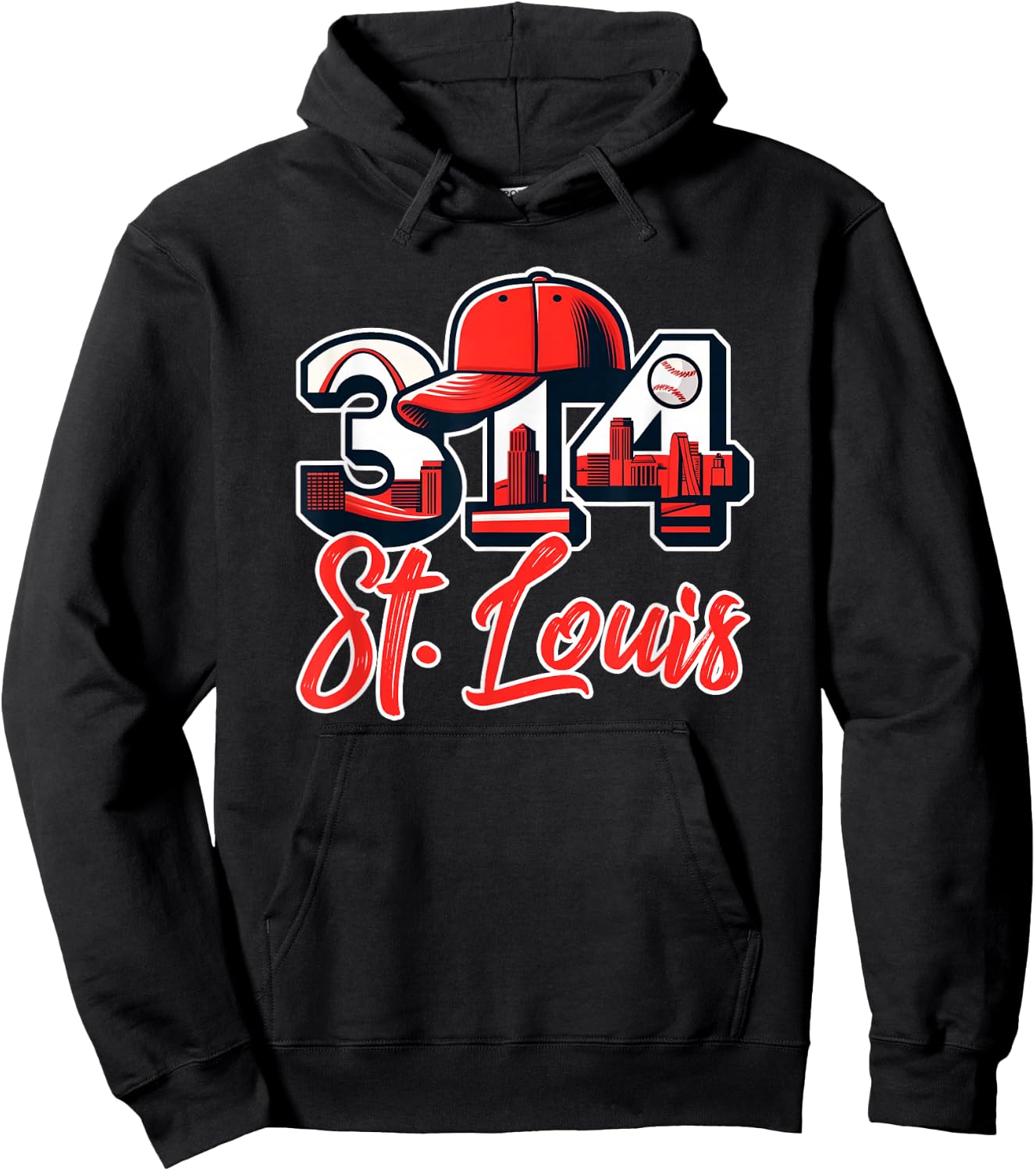 St. Louis 314 Skyline With STL Arch Hometown Hoodie - Hoodie | Black