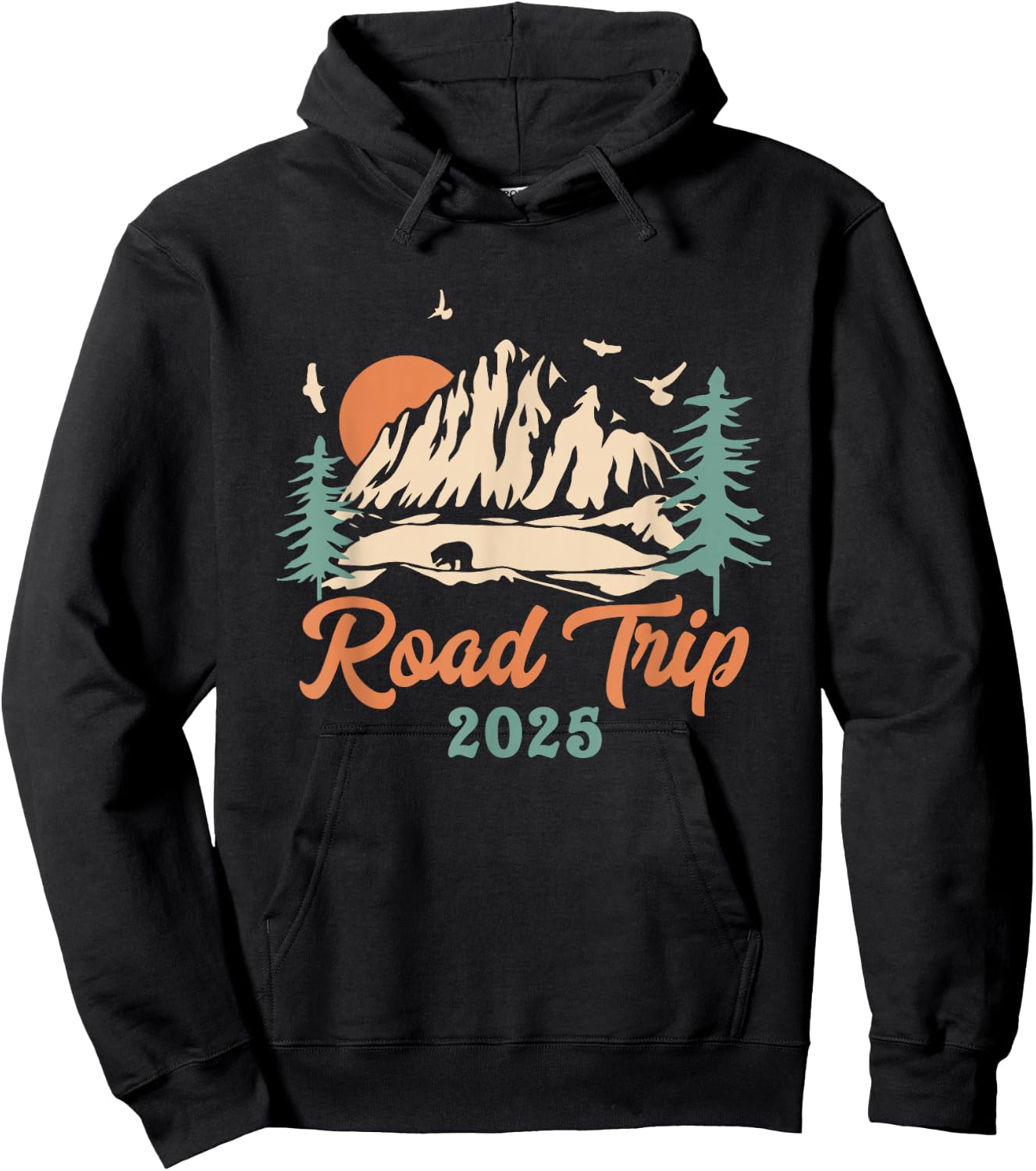 Road Trip 2025 Vacation Girls Trip Adventure Gift Family Hoodie - Hoodie | Black