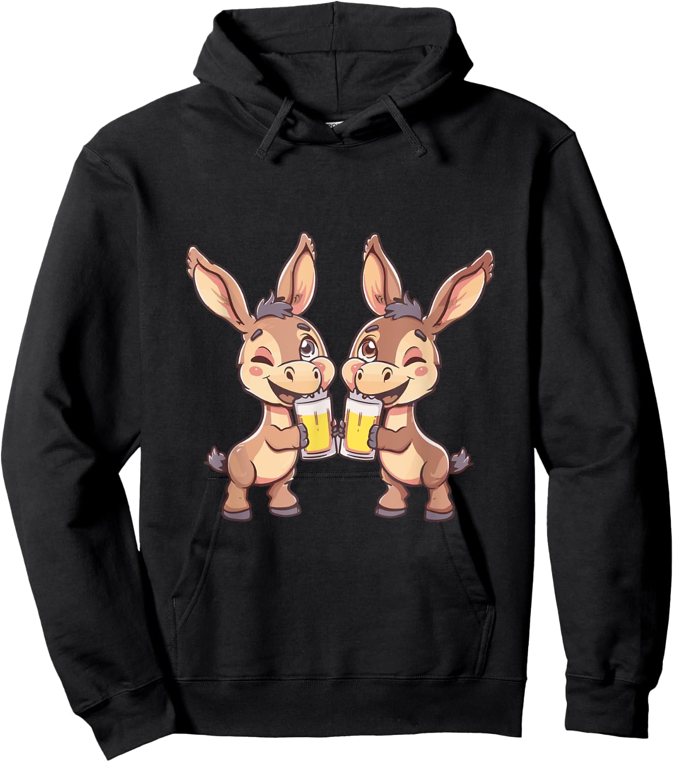Funny Donkeys With Beer | Birthday Party Hoodie - Hoodie | Black