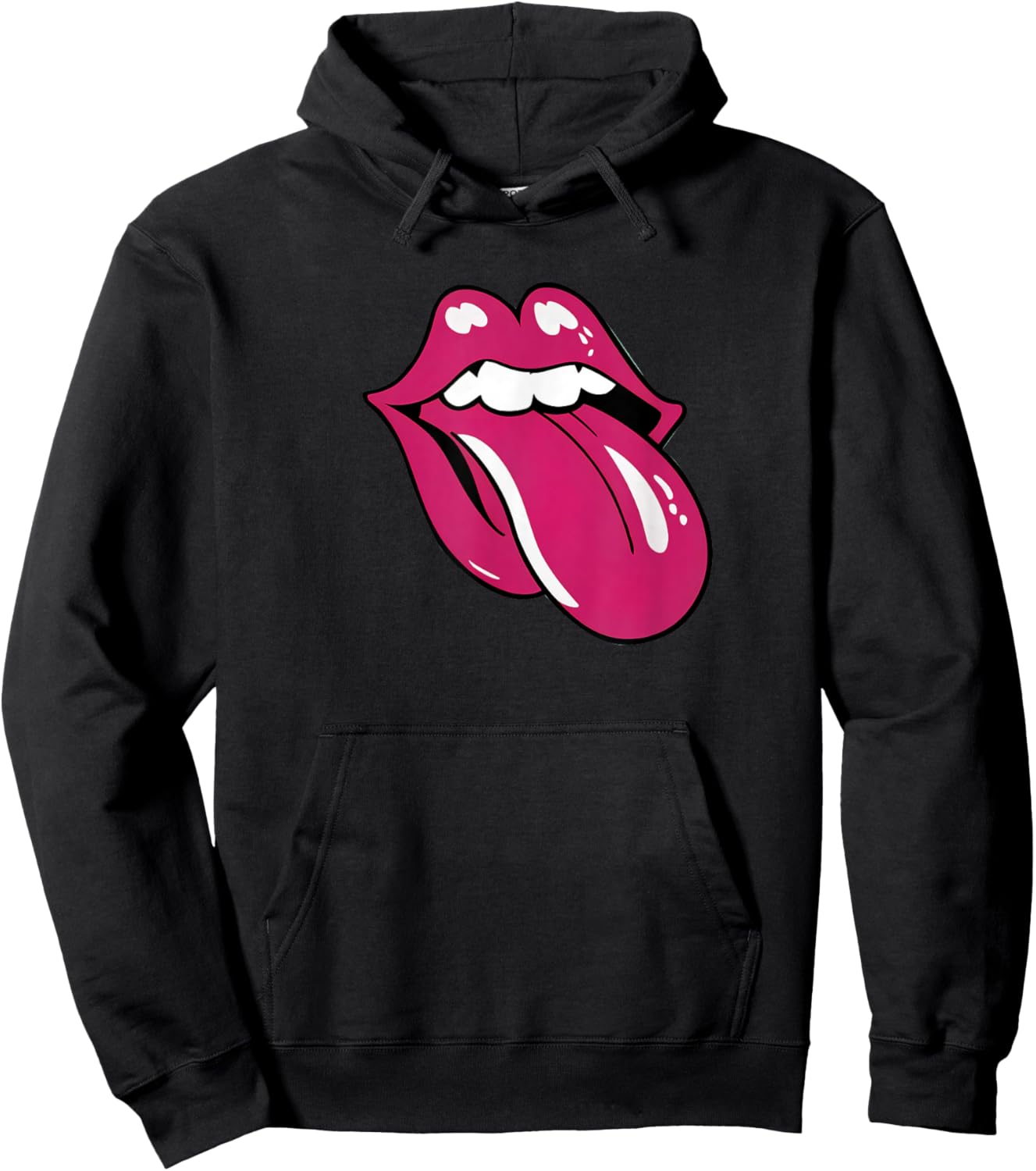 Lips with Outstretched Tongue Hoodie - Hoodie | Black