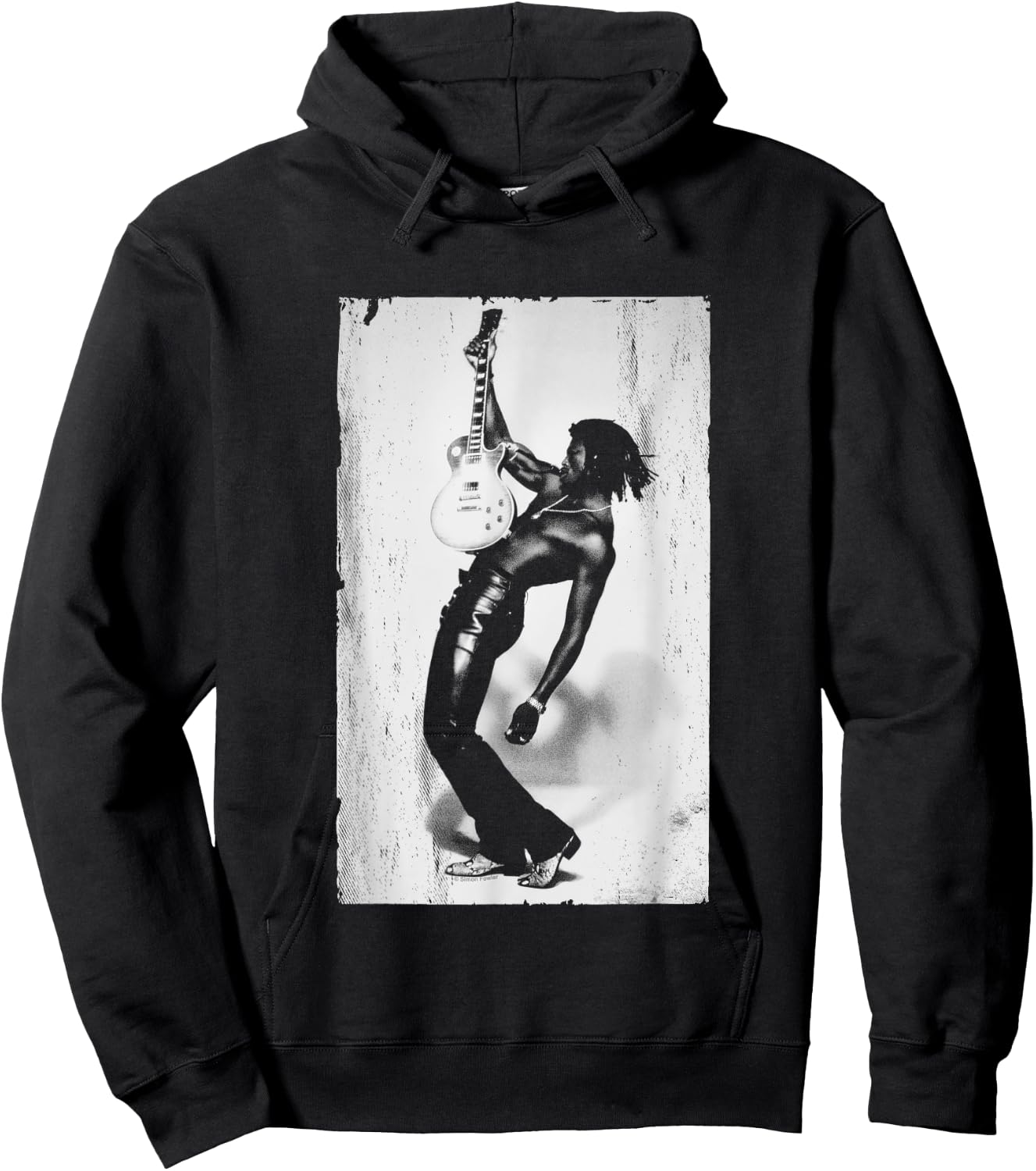 Singer Seal Guitar Studio Shot Distress By Simon Fowler Hoodie - Hoodie | Black