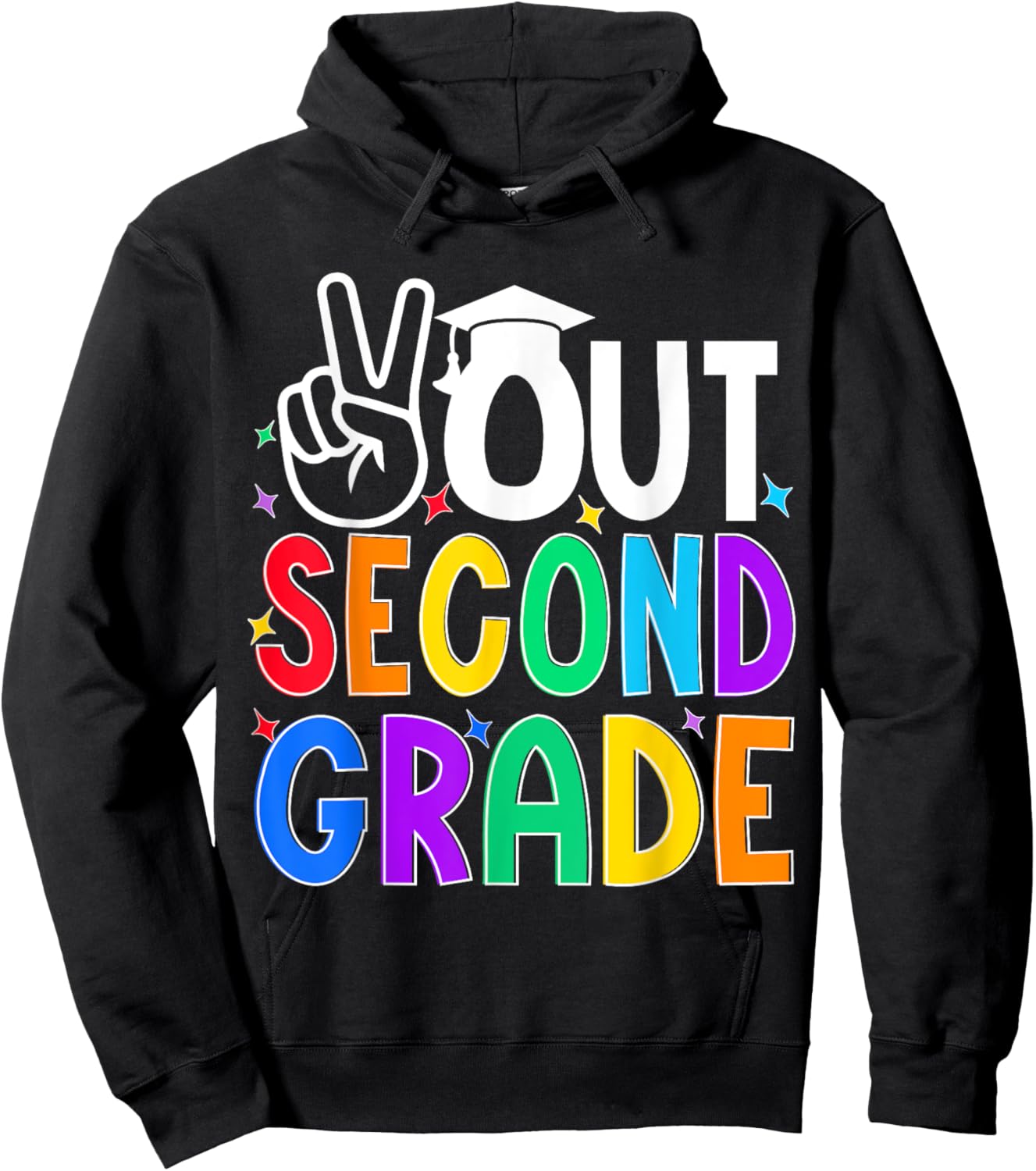 Peace Out Second Grade Last Day of Second Grade Kids Hoodie - Hoodie | Black