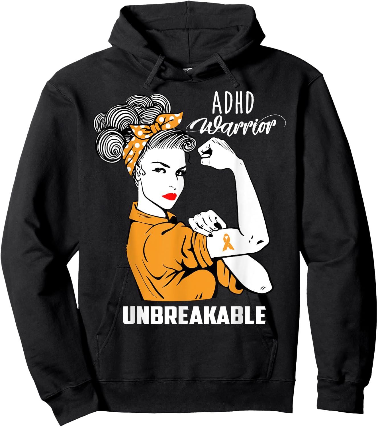 ADHD Warrior Unbreakable Shirt ADHD Awareness Gift Hoodie - Hoodie | Black