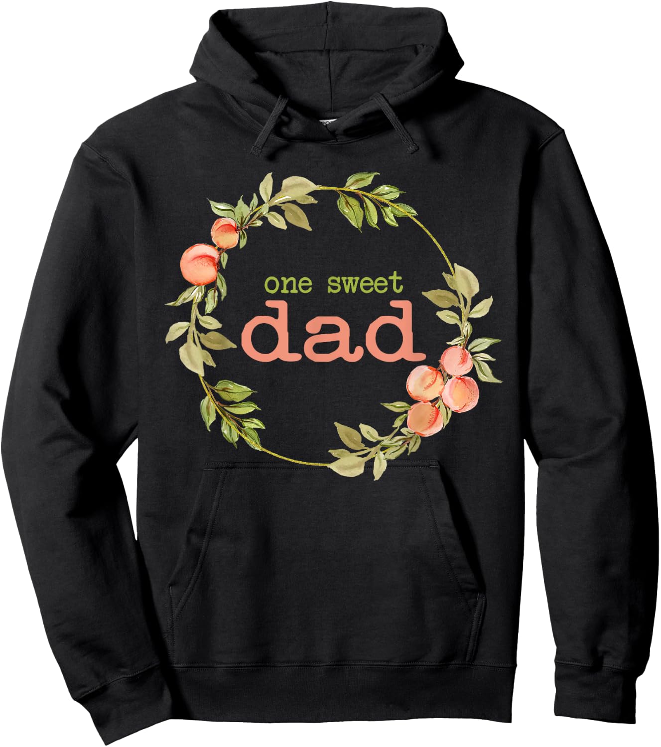 Dad First Birthday One Sweet Peach Bday Family Matching Hoodie - Hoodie | Black