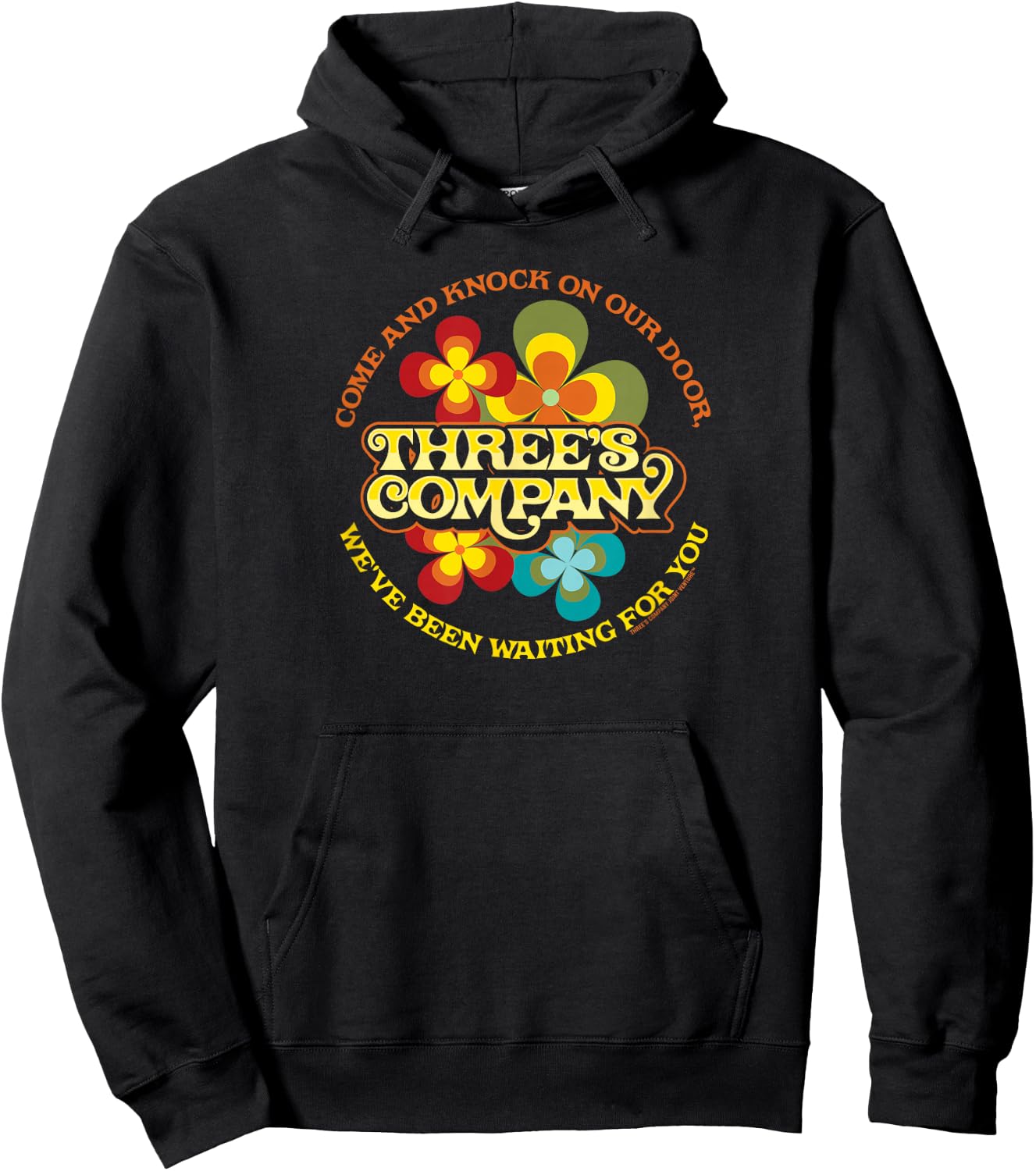 Three's Company TV Show Vintage Floral Graphic Hoodie - Hoodie | Black