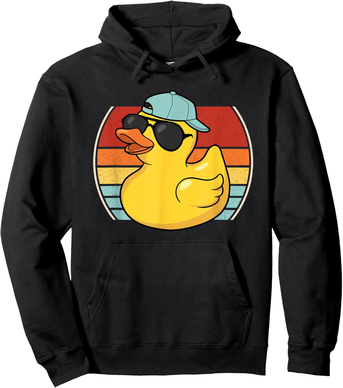 Cool Rubber Duck Retro Ruber Duck Lover Men Women Kids Hoodie - Hoodie | Black