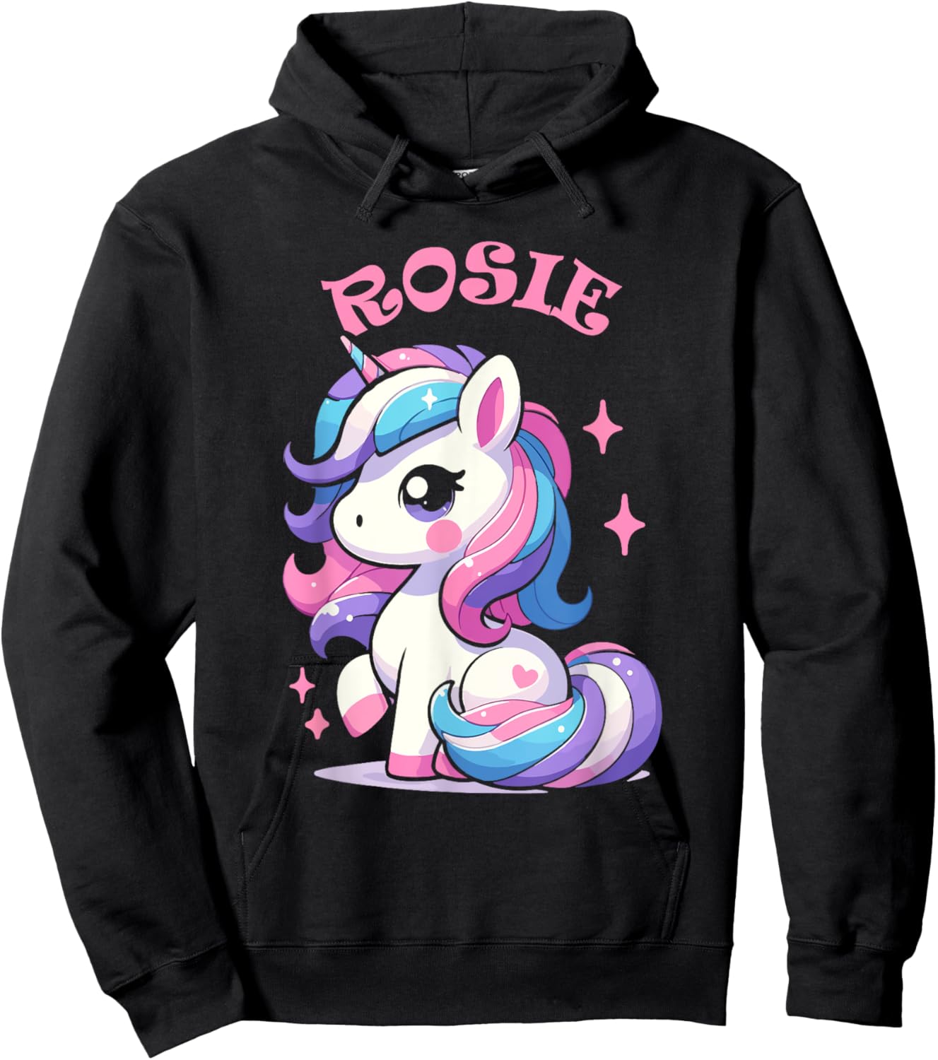 Rosie Cute Unicorn Design for Girls Name Rosie Hoodie - Hoodie | Black