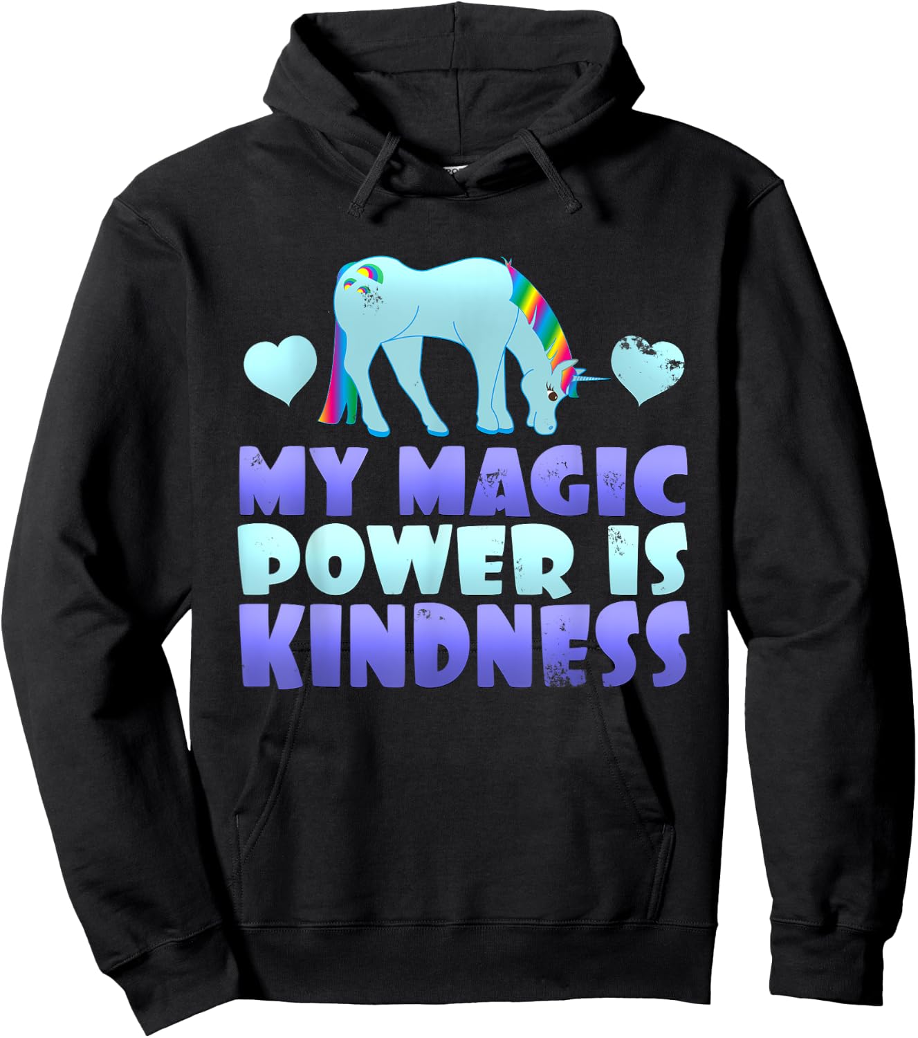 Cute Magic Power Is Kindness Unicorn Stop Bullying Hoodie - Hoodie | Black