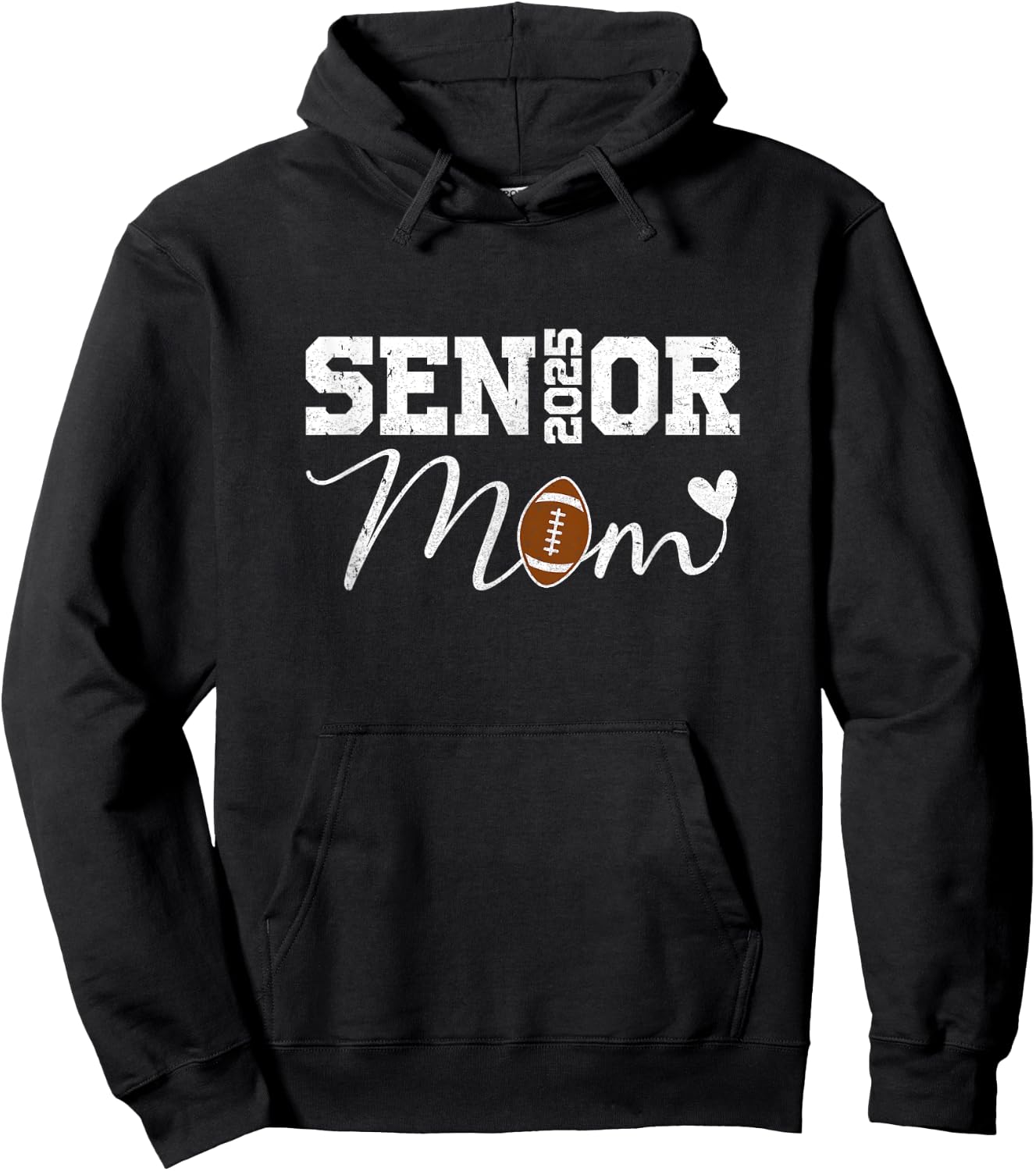 Senior Mom 2025 Football Mommy Class of 2025 Graduation Hoodie - Hoodie | Black