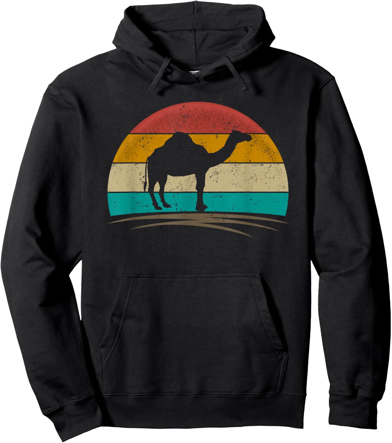 Vintage Dromedary Retro Distressed Arabian Camel Men Women Hoodie - Hoodie | Black