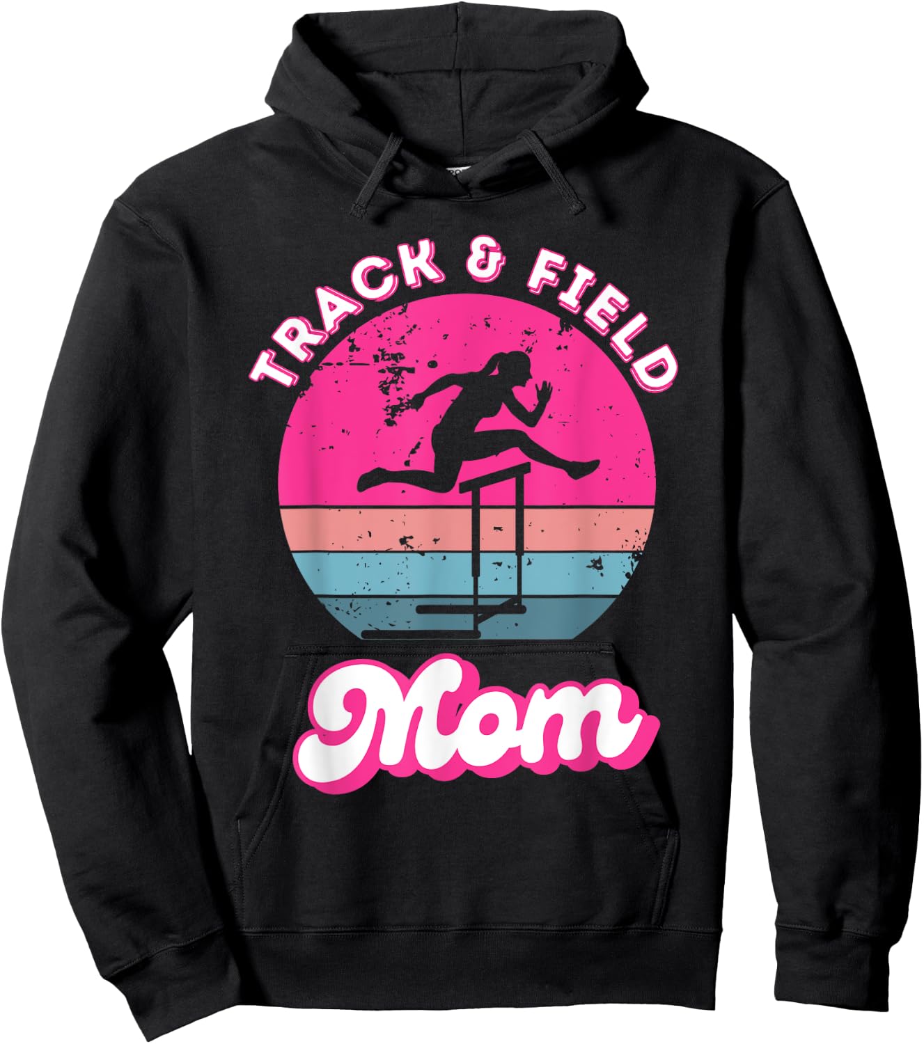 Track And Field Mom Track Mom Daughter Hurdles Track Meet Hoodie - Hoodie | Black