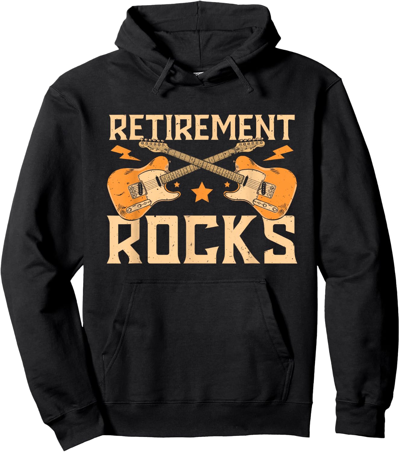 Retirement Rocks Retired Guitar Players Hoodie - Hoodie | Black