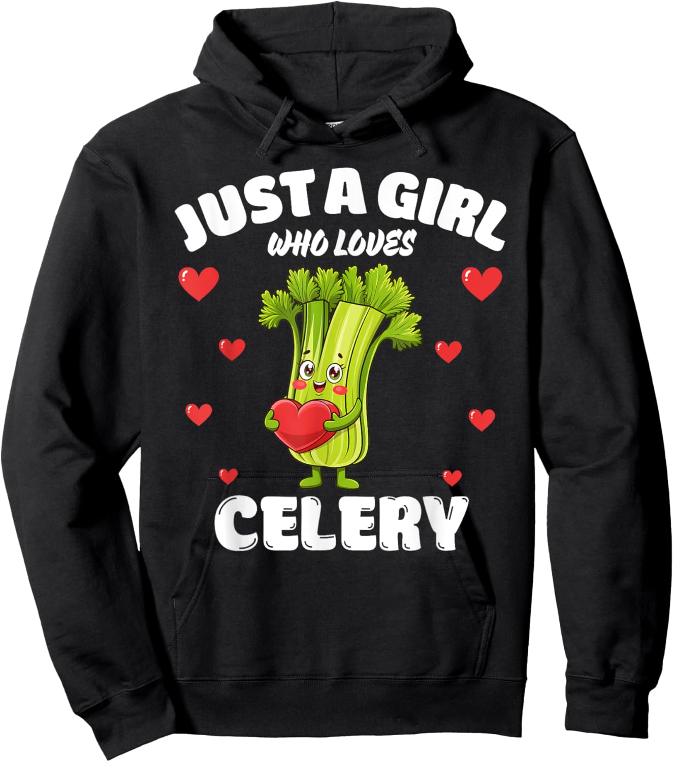 Just A Girl Who Loves Celery, Celery Lover Hoodie - Hoodie | Black