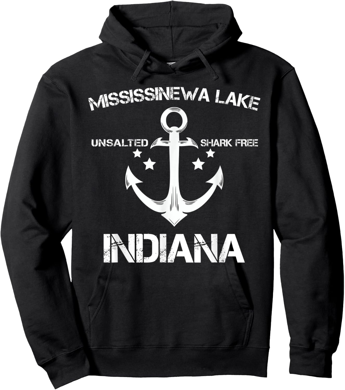 MISSISSINEWA LAKE INDIANA Funny Fishing Camping Summer Gift Women Kids Hoodie - Hoodie | Black