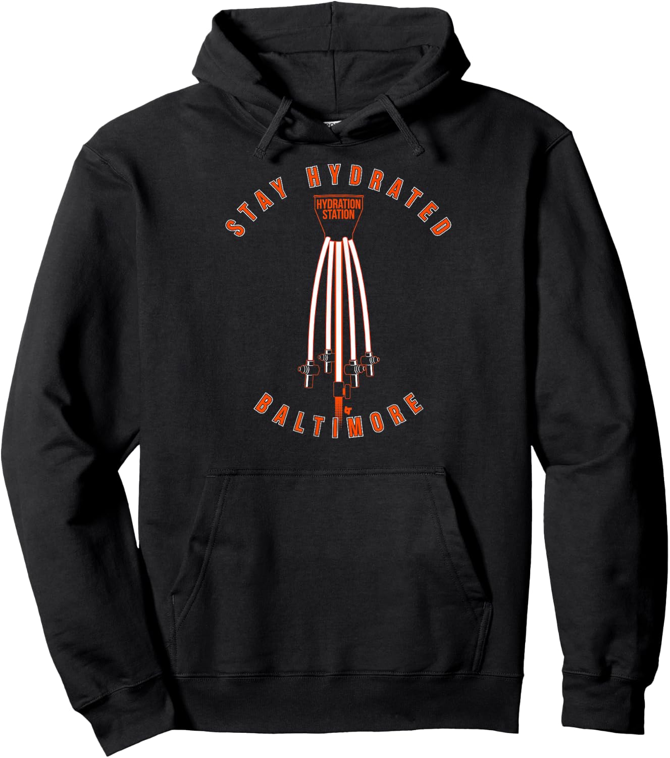 Baltimore Hydration Station - Baltimore Baseball Hoodie - Hoodie | Black