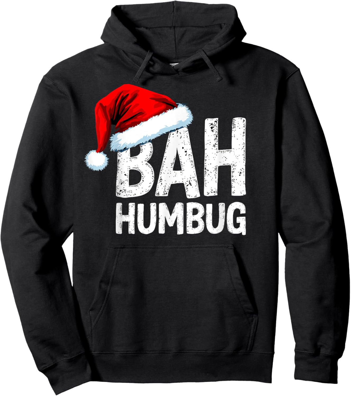 Vintage Bah Humbug Christmas Santa Funny Xmas Party Hoodie - Hoodie | Black