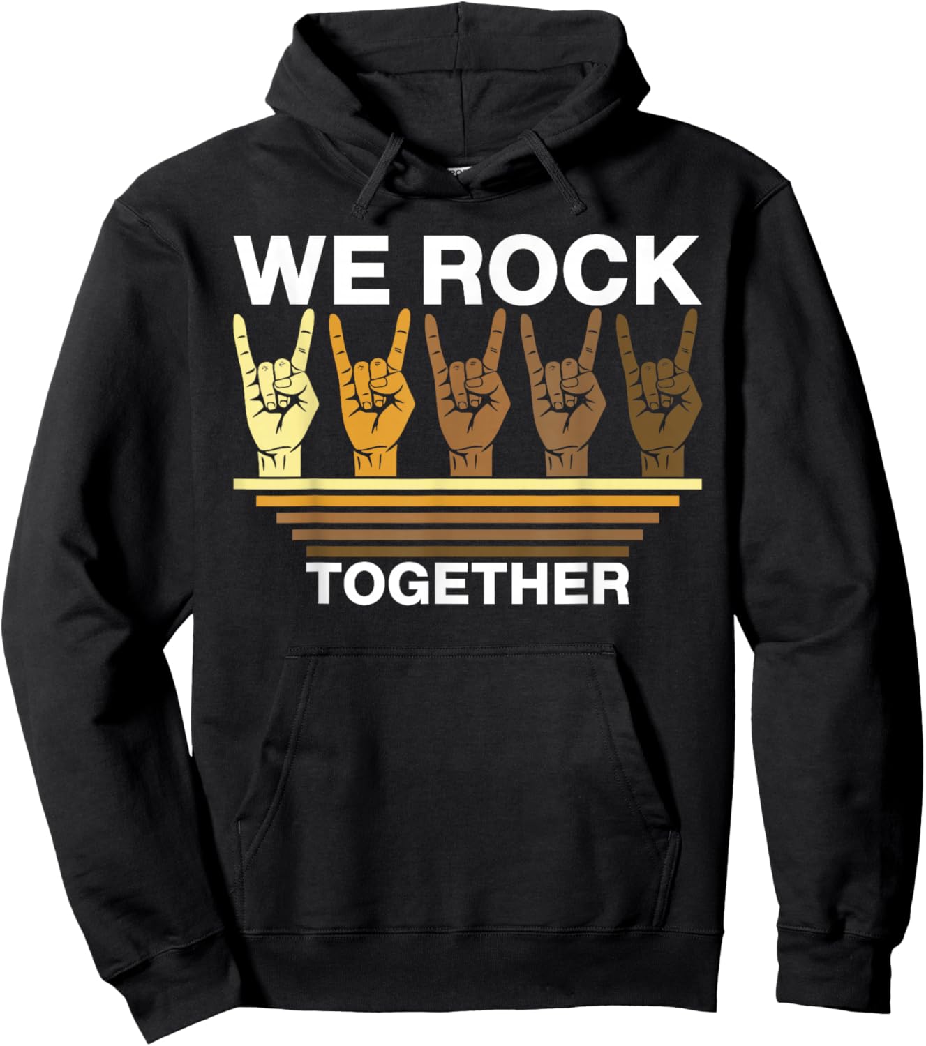 We Rock Together Vintage Rock Distressed Rock Music Hoodie - Hoodie | Black