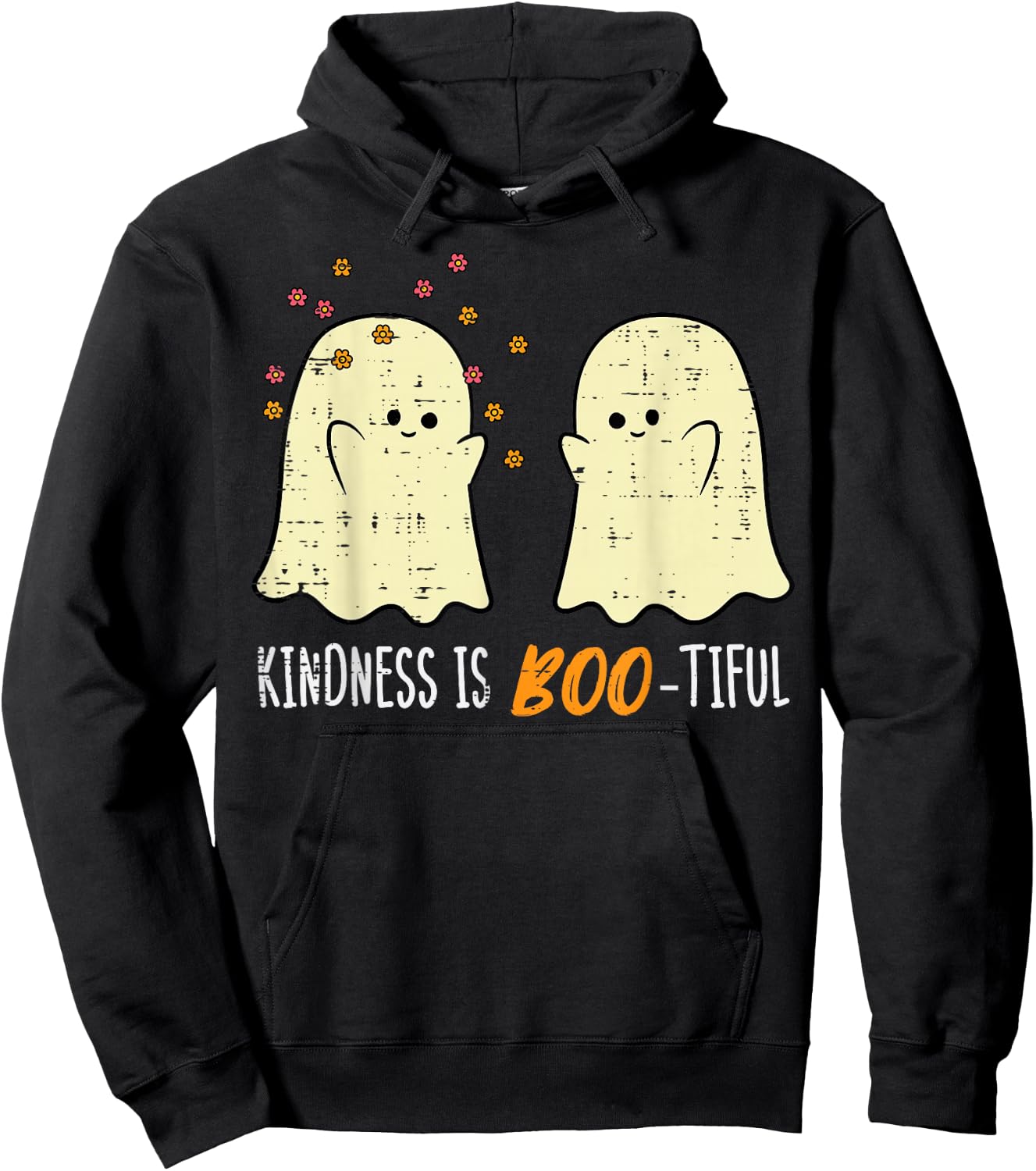 Halloween Ghosts Kindness Boo Tiful Costume Women Girls Kids Hoodie - Hoodie | Black
