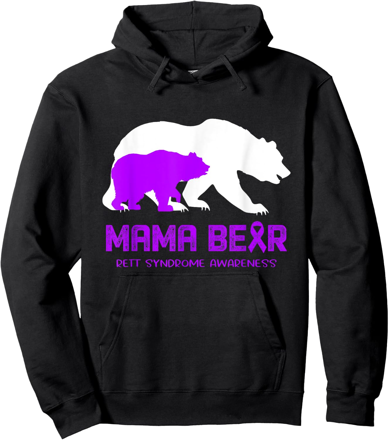 Mama Bear Rett Syndrome Awareness Shirt Men Hoodie - Hoodie | Black