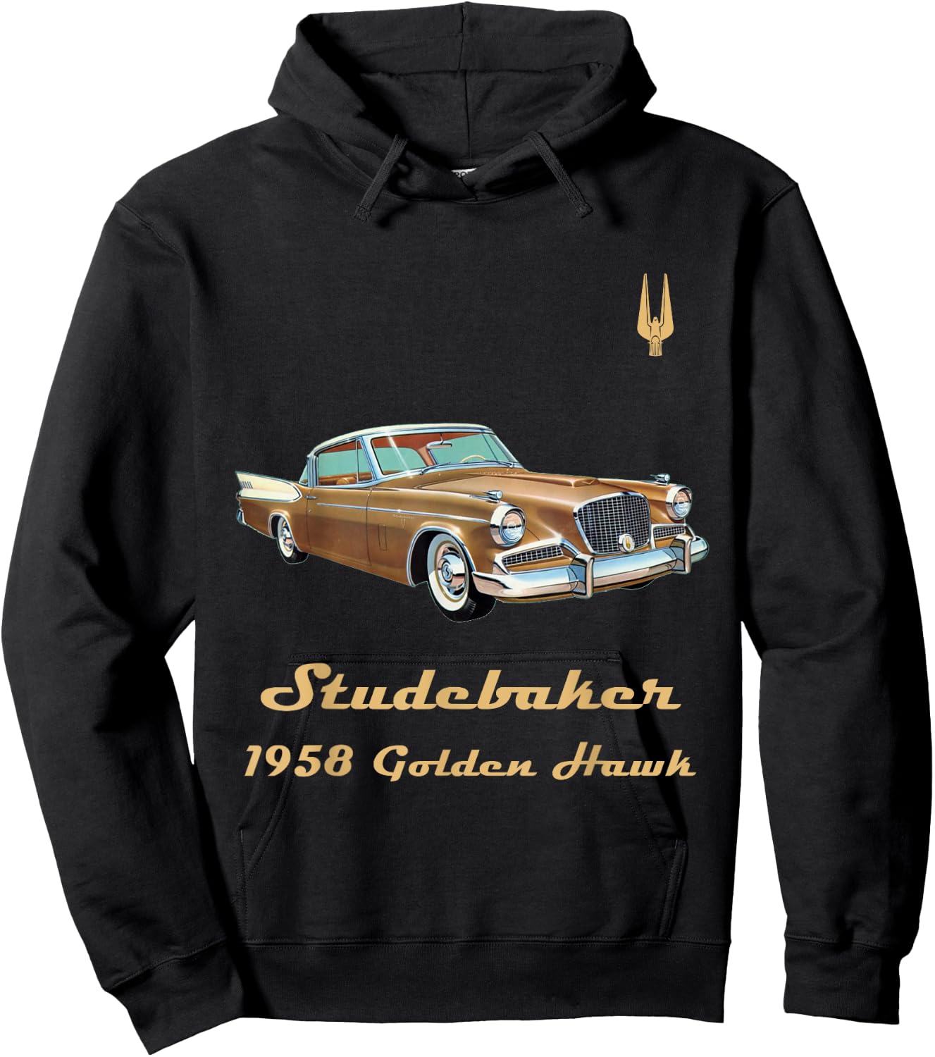 1958 Studebaker Golden Hawk Antique Vintage Car Hoodie - Hoodie | Black