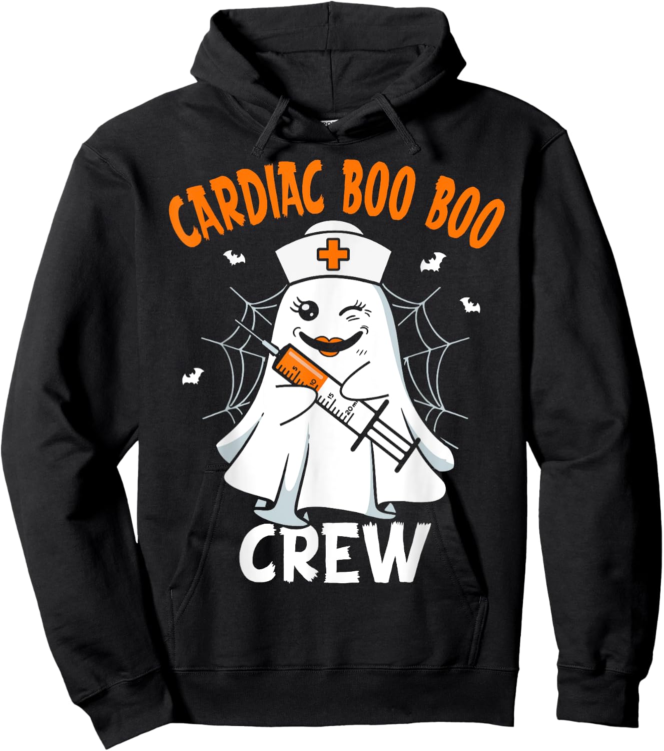Cardiac Nurse Boo Crew Groovy Retro Nurse Halloween Hoodie - Hoodie | Black