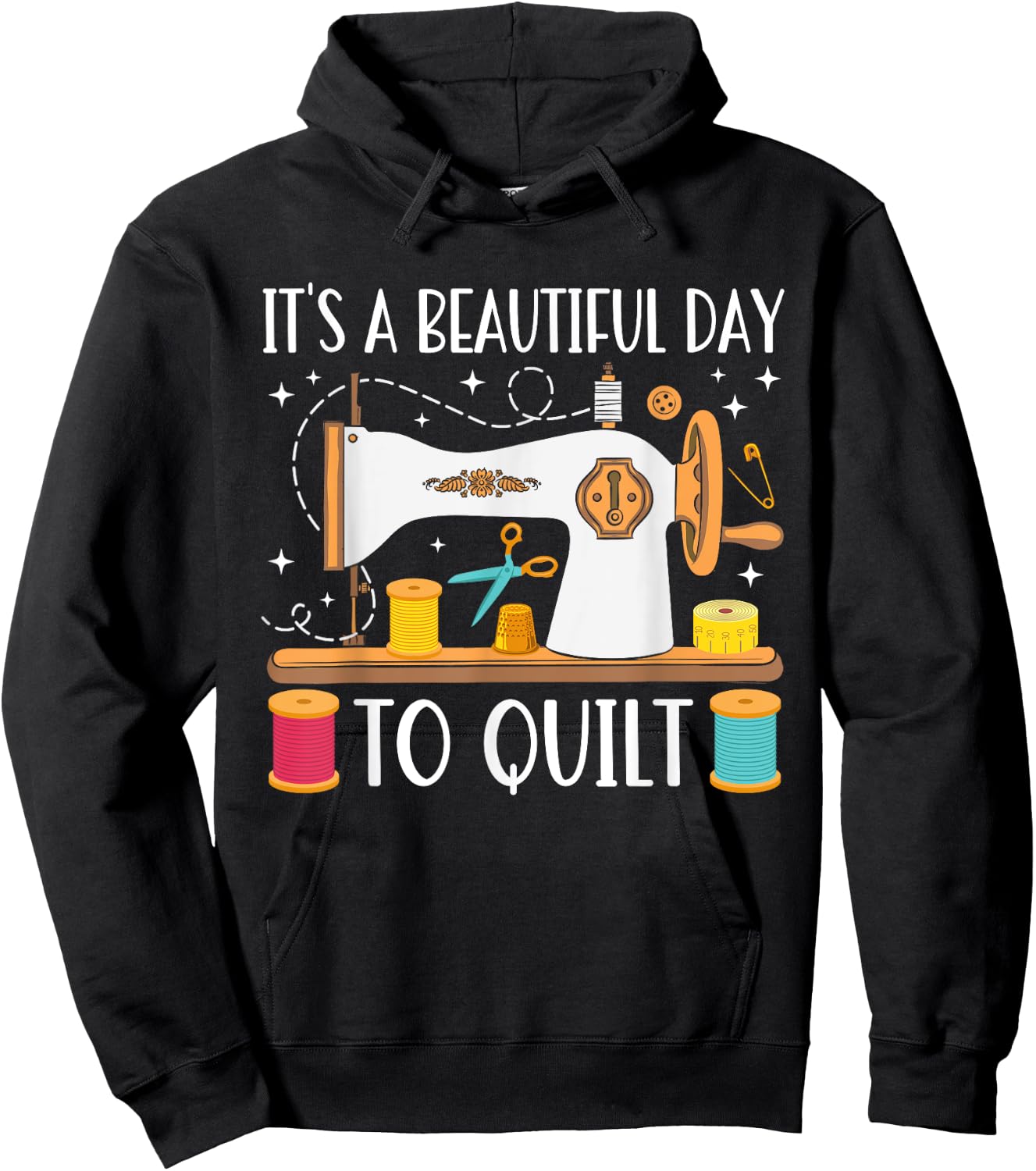 Funny Quilting Sewing Girls Fabric Quilt Quilter Hoodie - Hoodie | Black