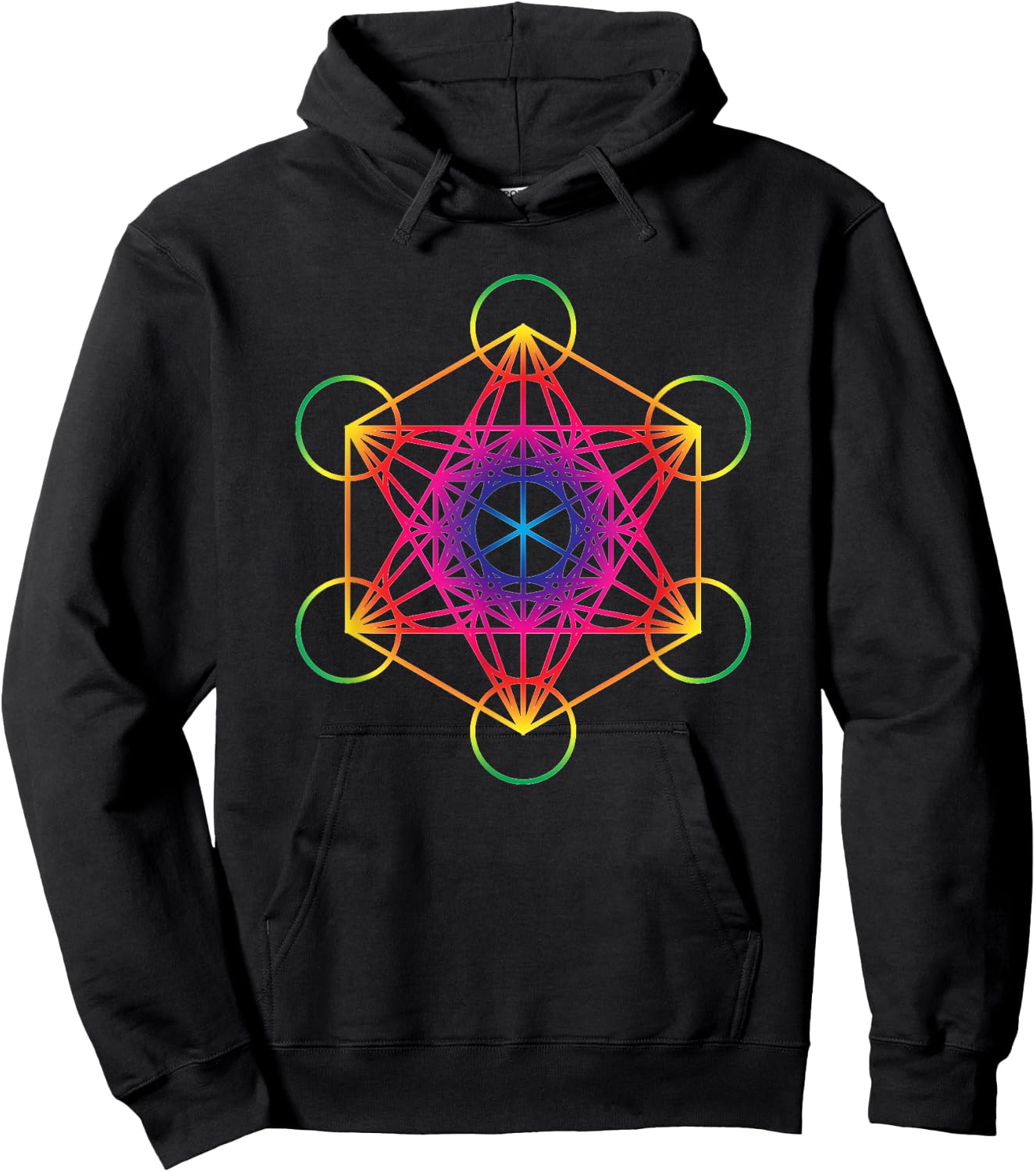 Tree Seed Flower Of Life Sacred Geometry Rainbow Mandala Hoodie - Hoodie | Black