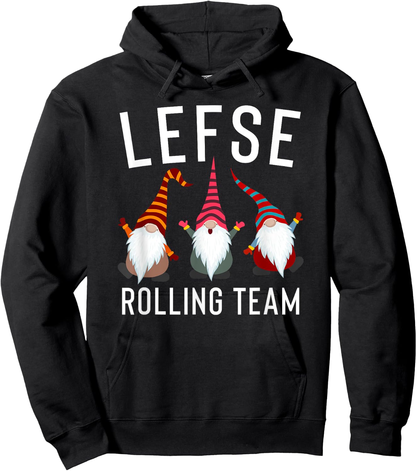 Lefse Making Rolling Team Gnome Xmas Gift Hoodie - Hoodie | Black