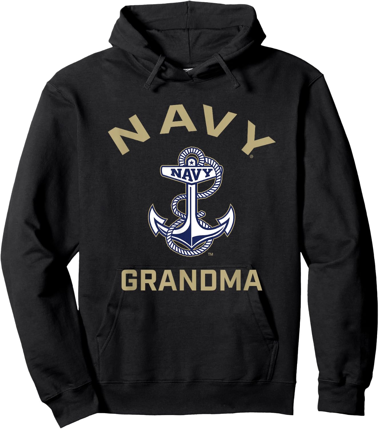 US Naval Academy Navy Midshipmen Arched Grandma Hoodie - Hoodie | Black
