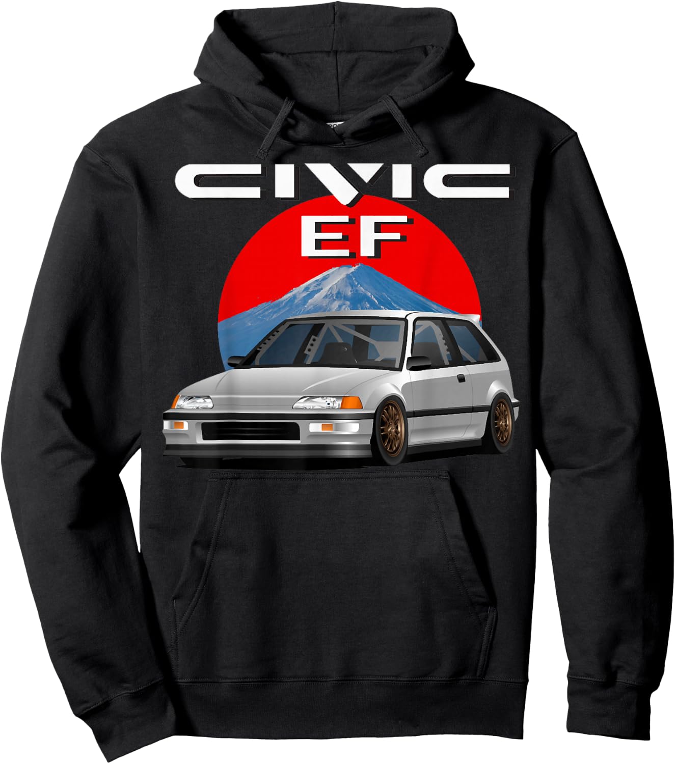 ef civic Japanese car , Small, Black Hoodie - Hoodie | Black