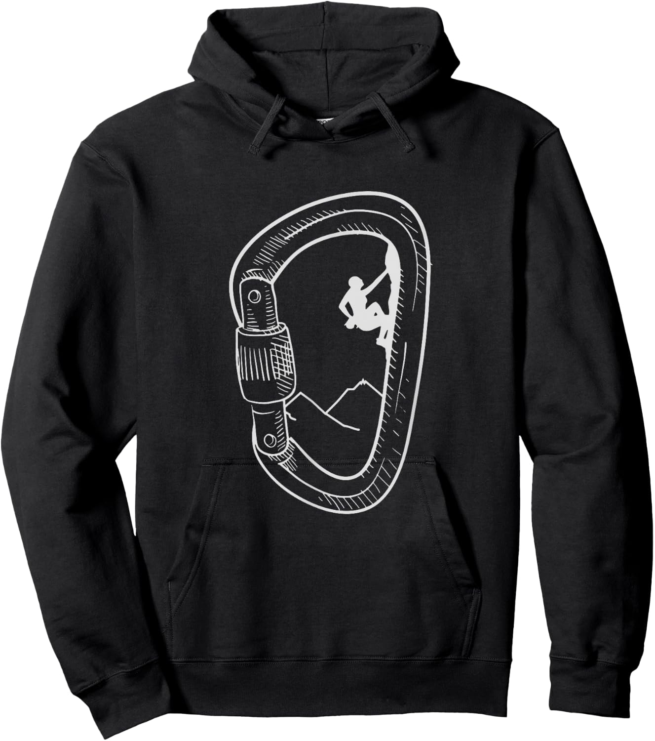 Rock Climbing Shirt Carabiner Mountain Climber Gift Hoodie - Hoodie | Black