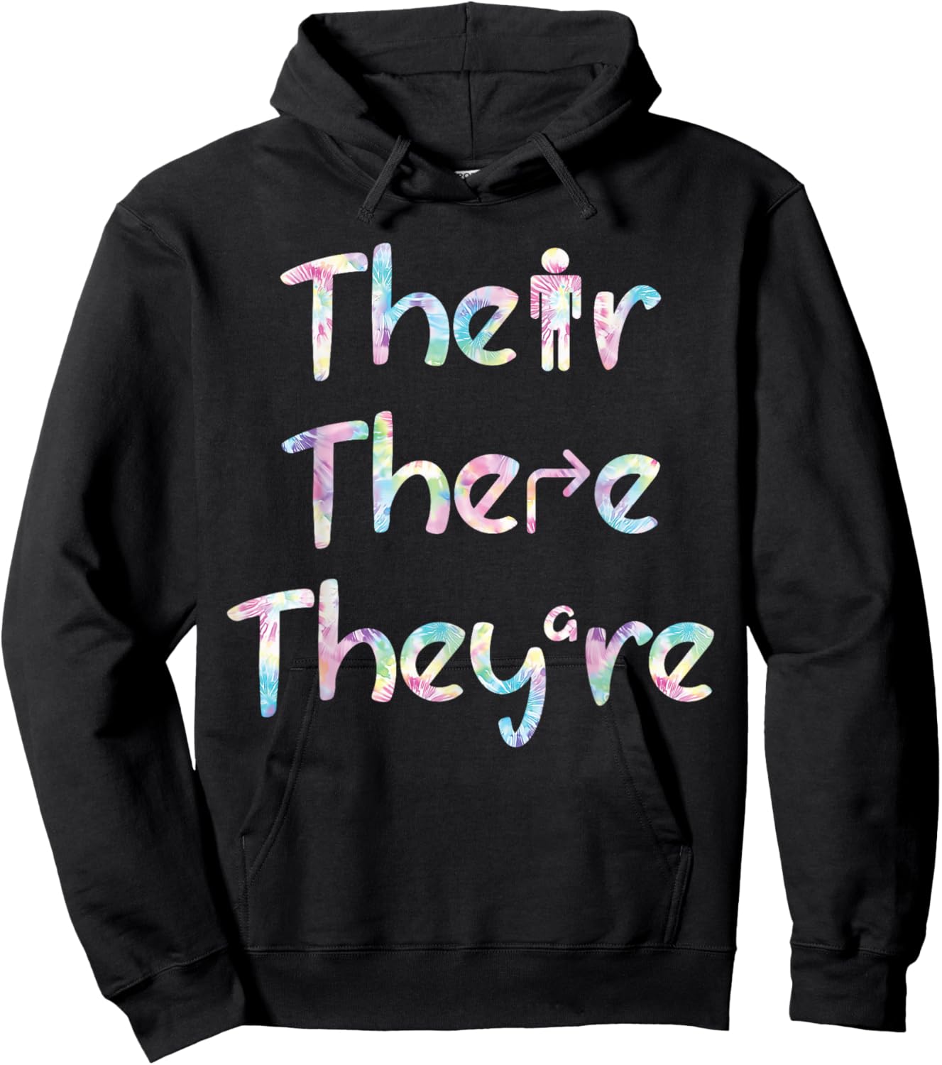 There Their They're Tie Funny Gramma English Teacher Women Hoodie - Hoodie | Black