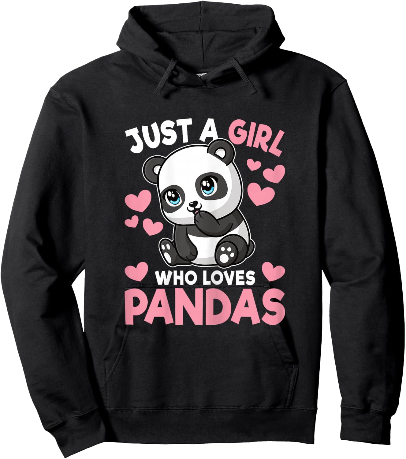 Just A Girl Who Loves Pandas Cute Panda Girls Kids Toddlers Hoodie - Hoodie | Black