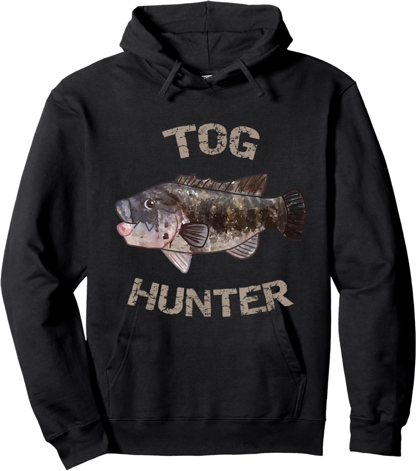 Tog Hunter | Blackfish | Tautog Shirt Hoodie - Hoodie | Black