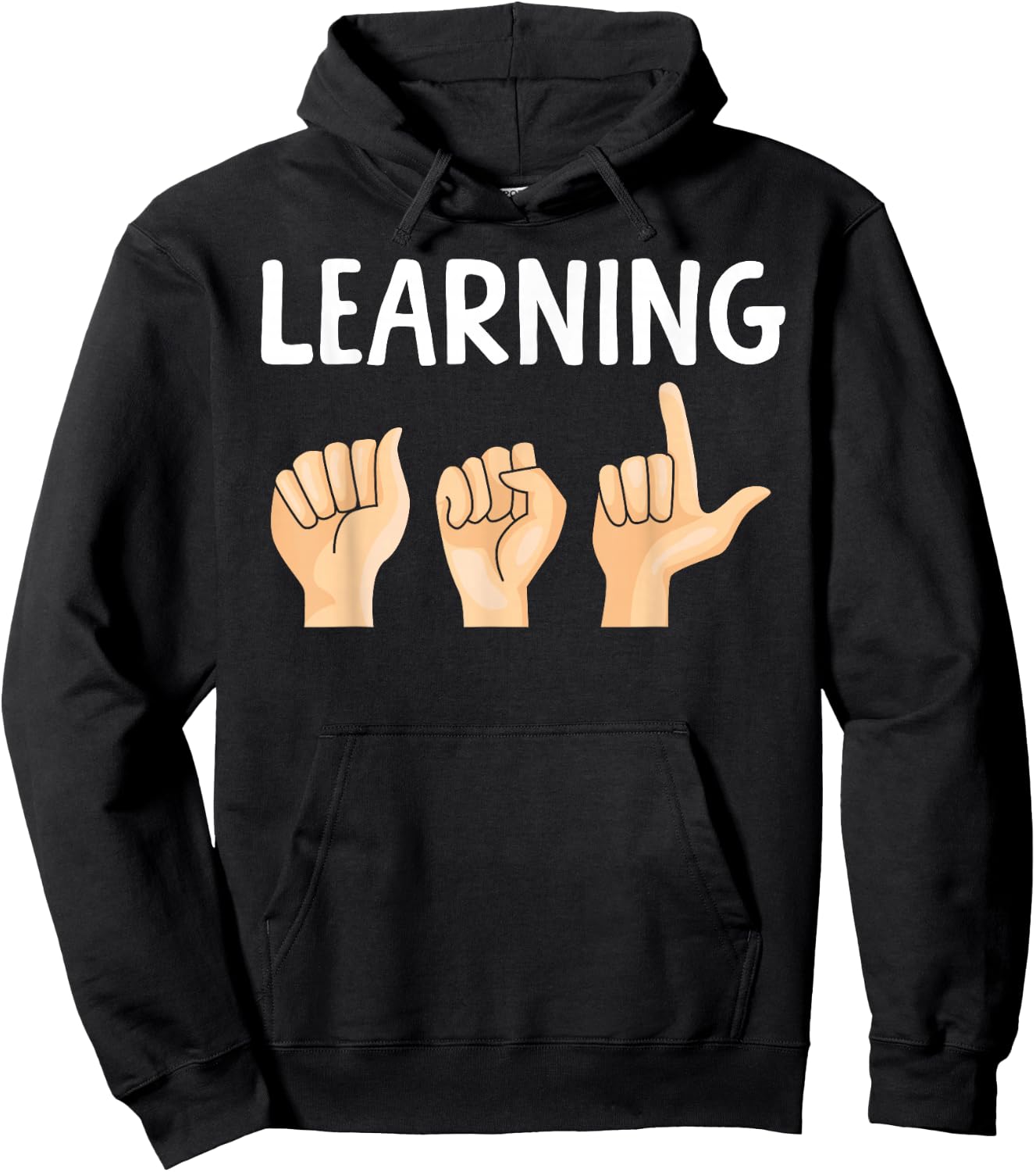 Sign Language Beginner Learning ASL Hoodie - Hoodie | Black