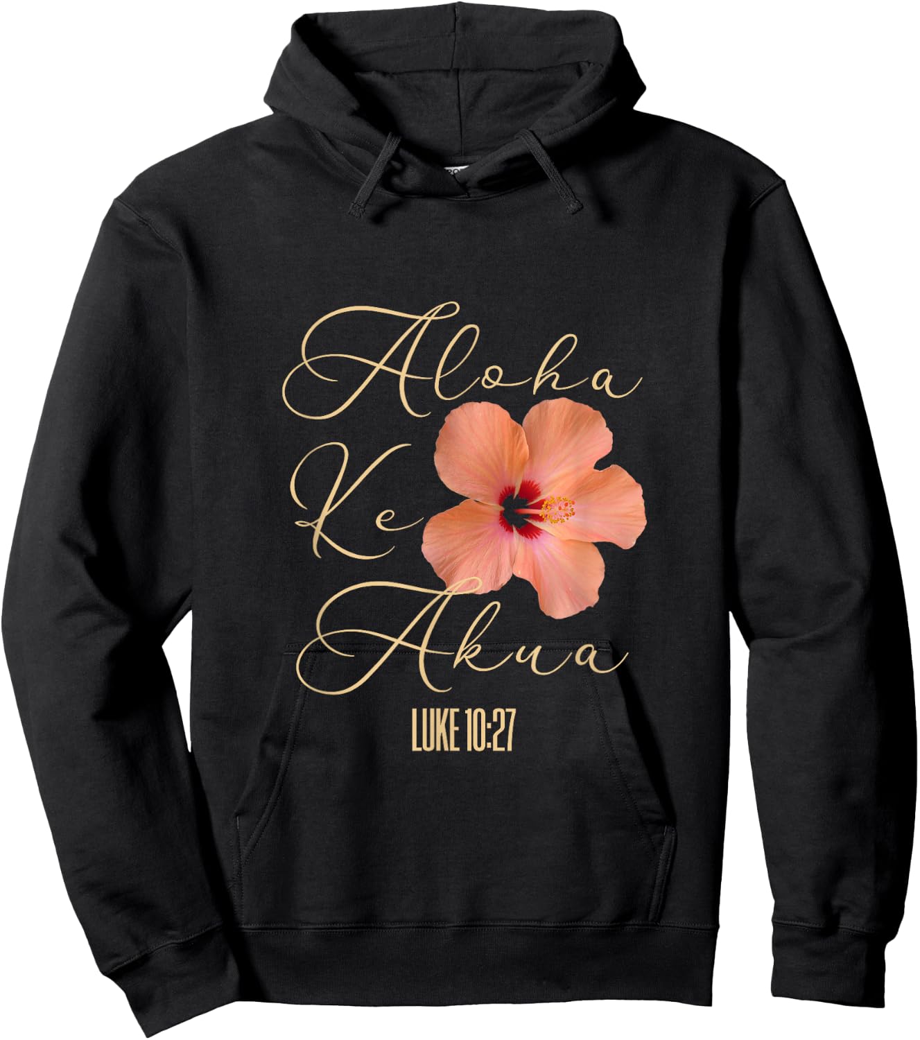 Aloha Ke Akua Christian Hawaiian Hibiscus Flowers Floral Hoodie - Hoodie | Black