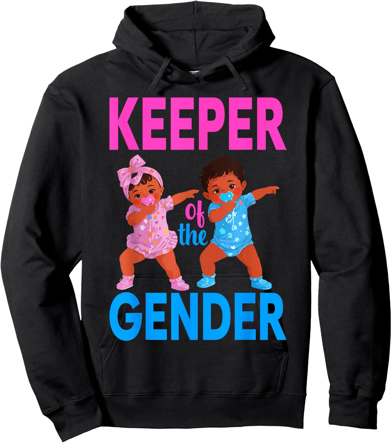 Keeper Of The Gender Reveal Black Baby Announcement Women Hoodie - Hoodie | Black