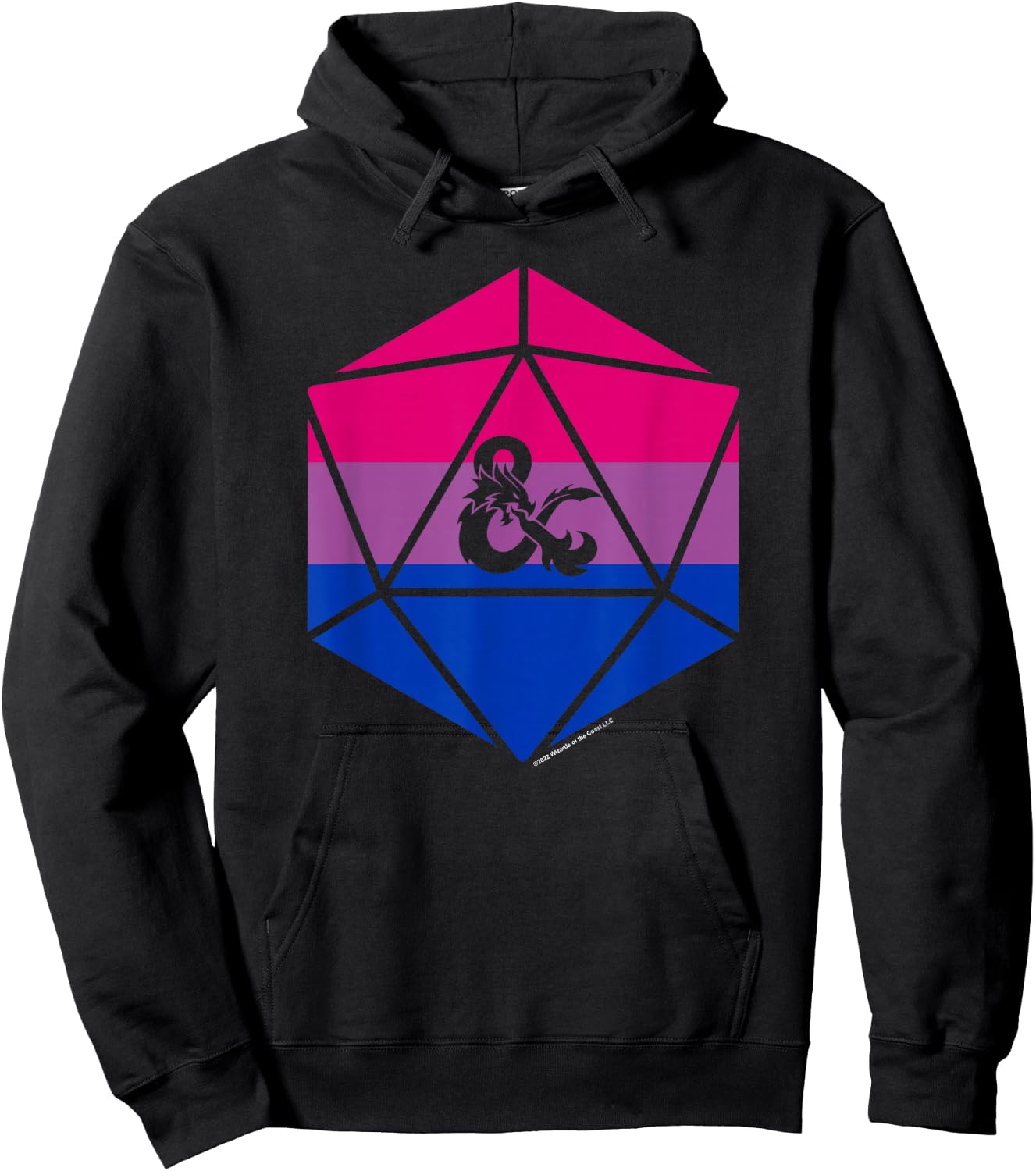 Dungeons & Dragons Bisexual Pride Flag Dice Logo Hoodie - Hoodie | Black